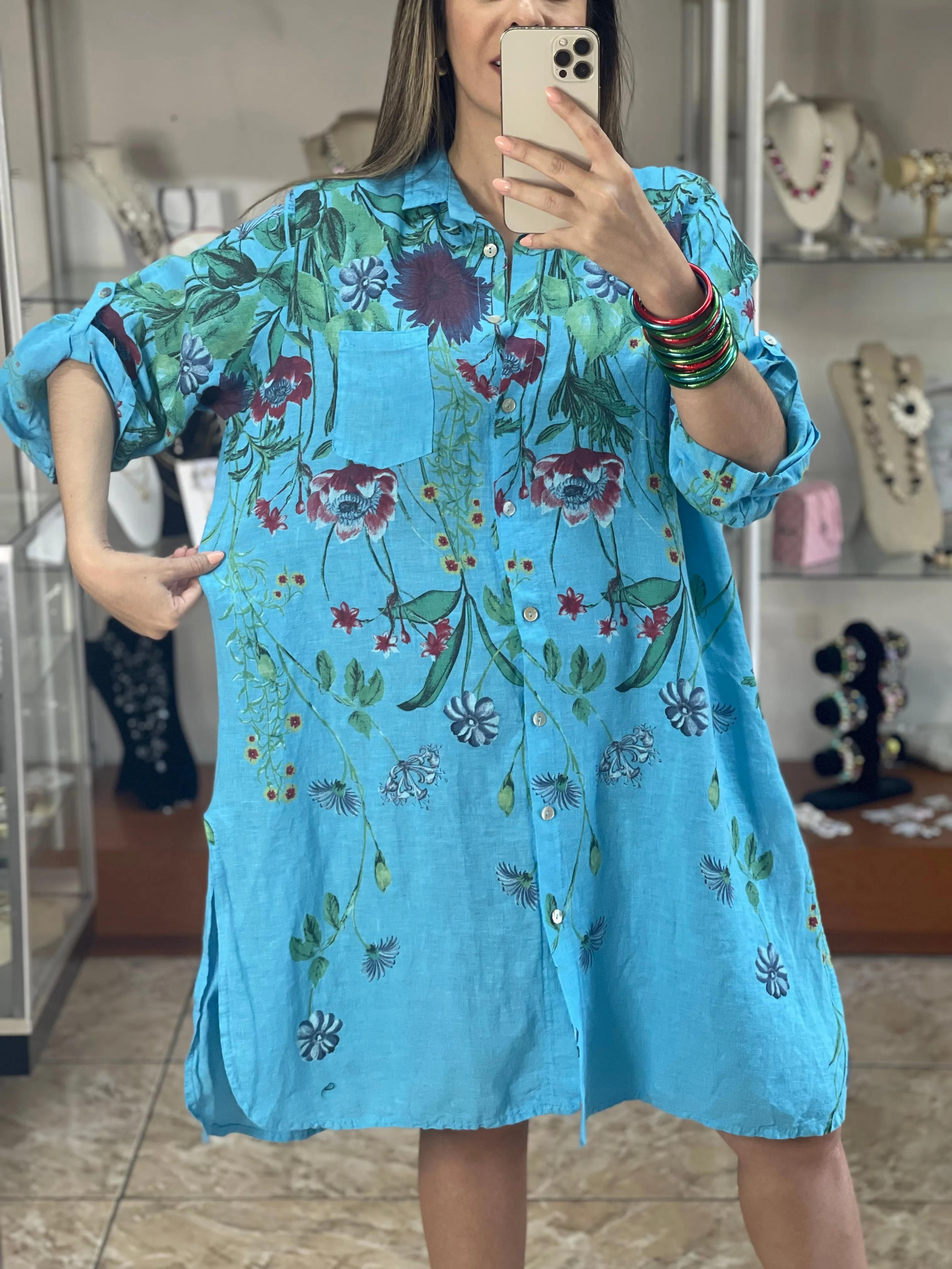 Floral Linen Tunic