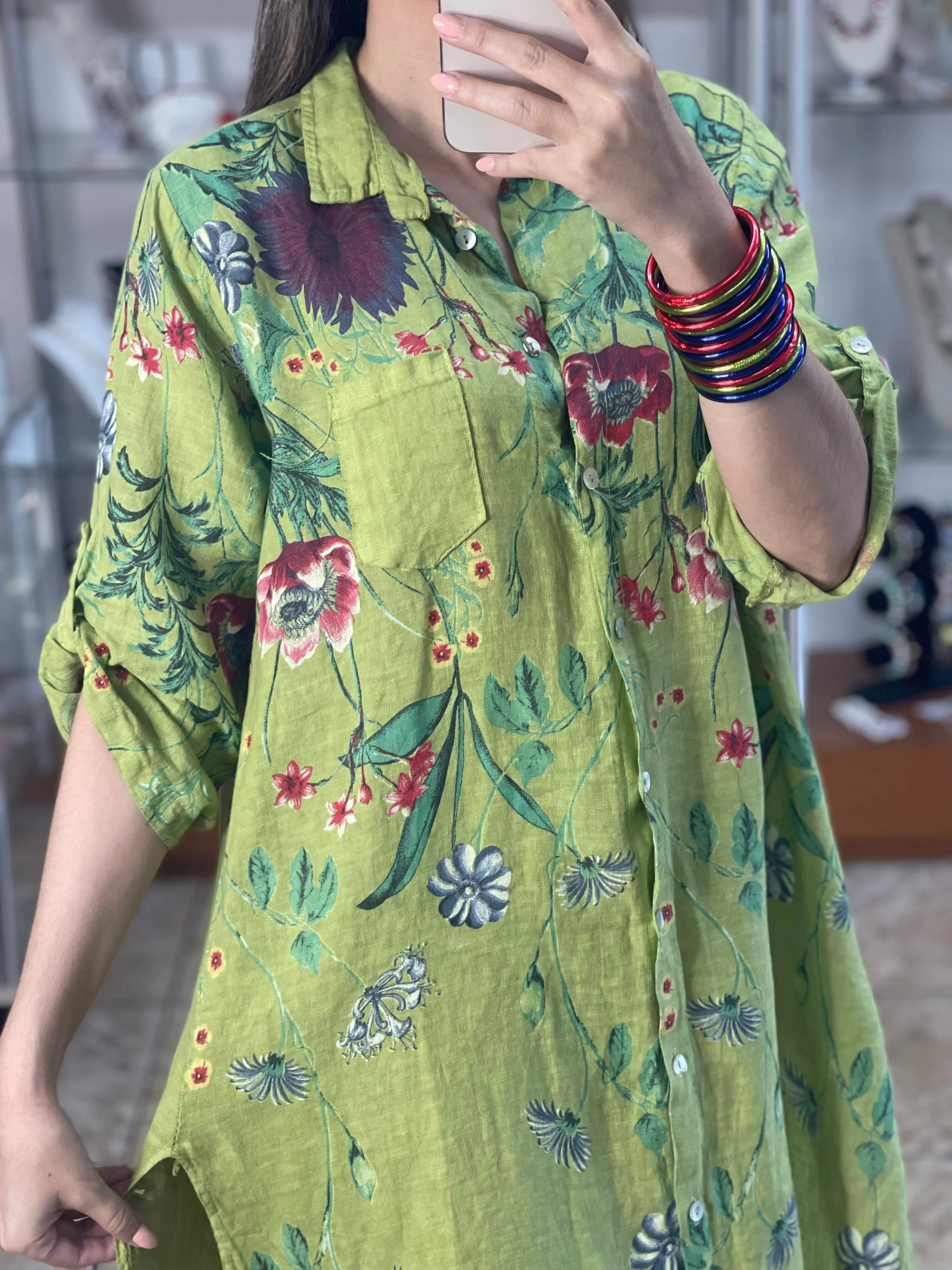 Floral Linen Tunic