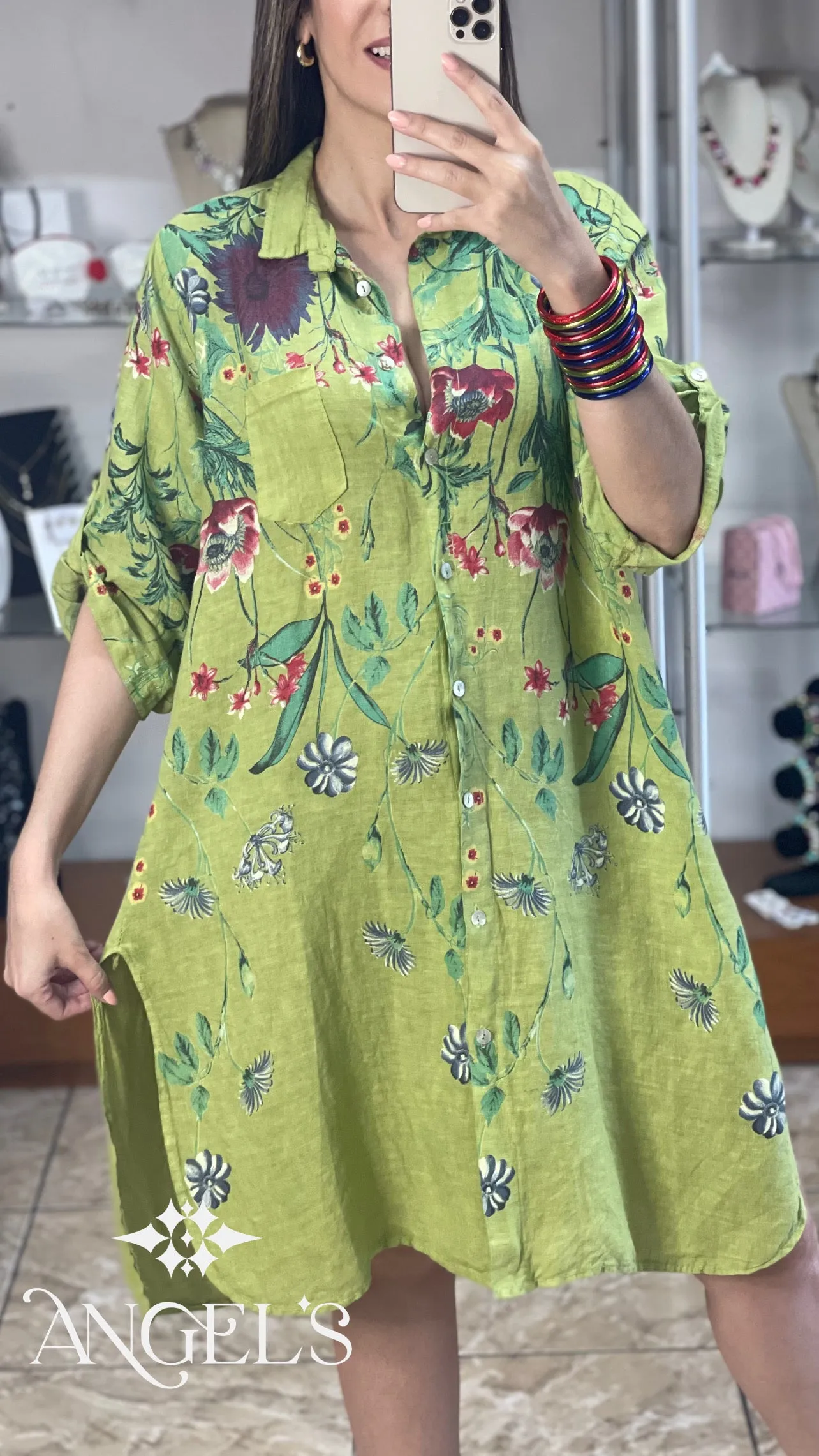 Floral Linen Tunic