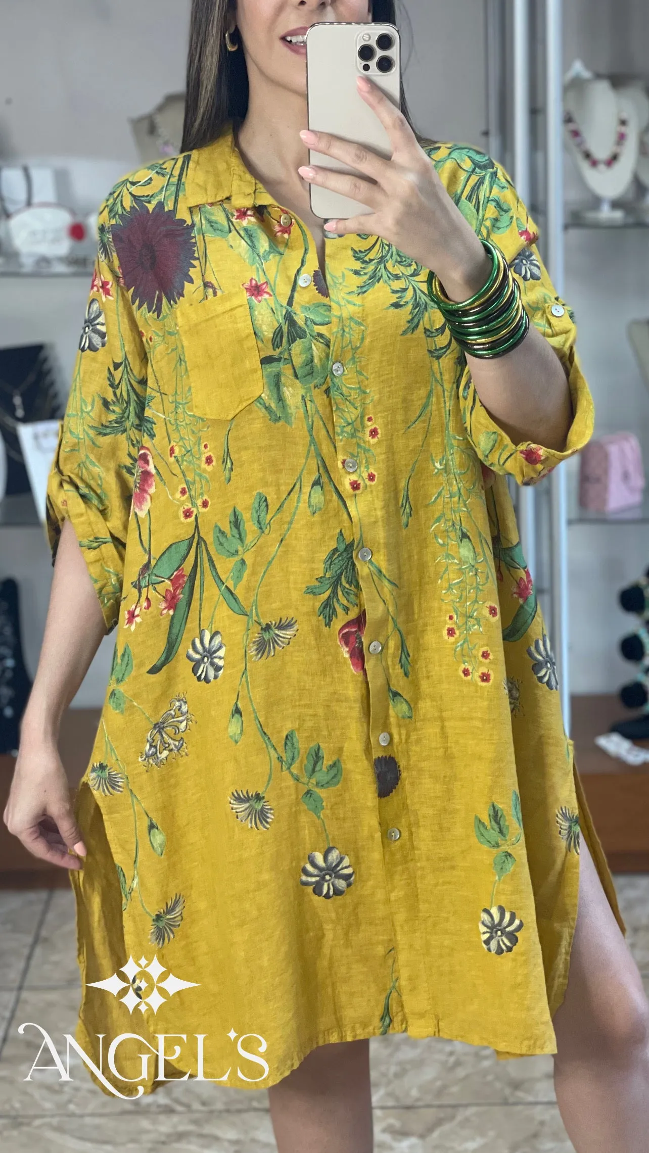 Floral Linen Tunic