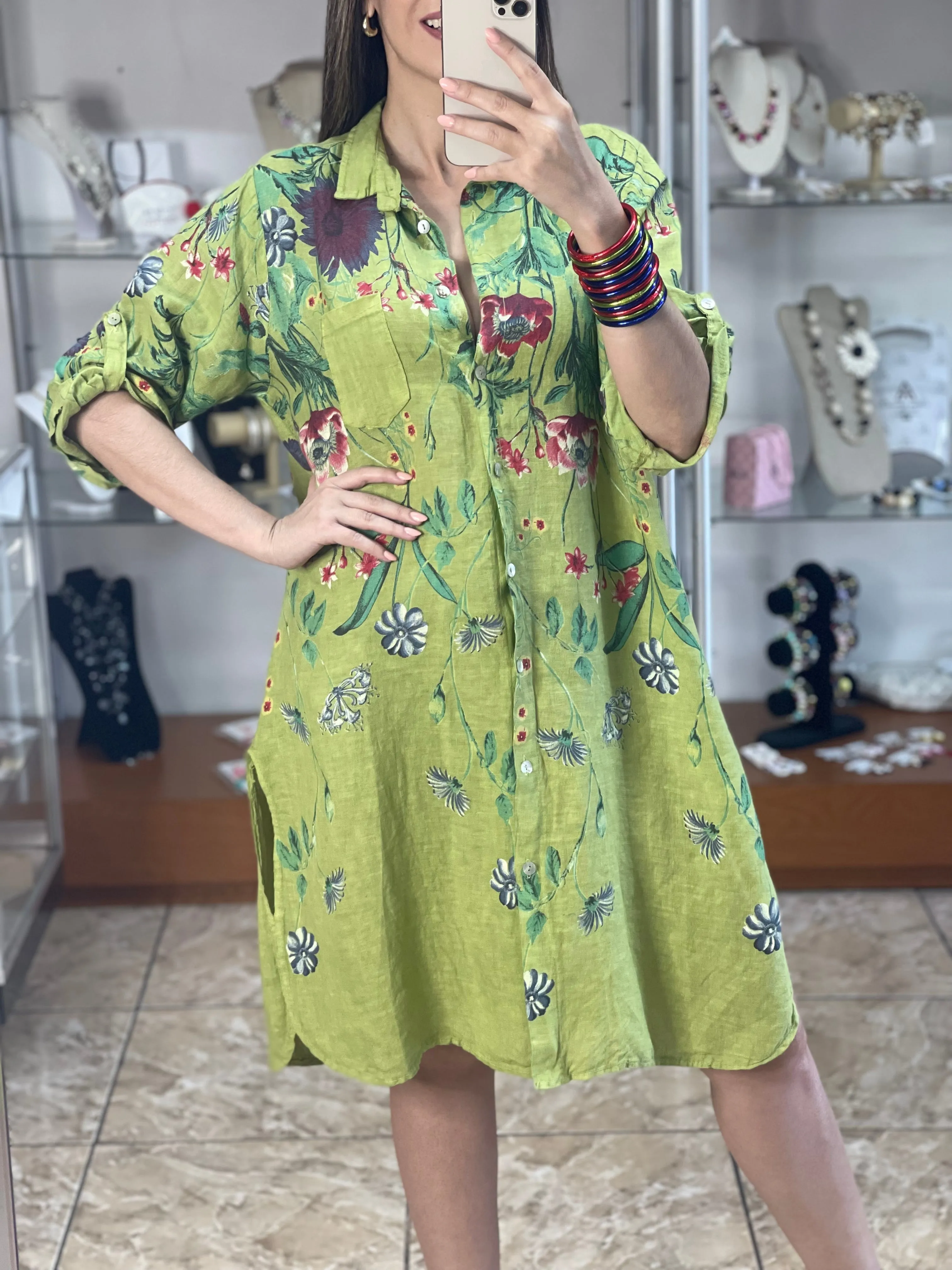 Floral Linen Tunic