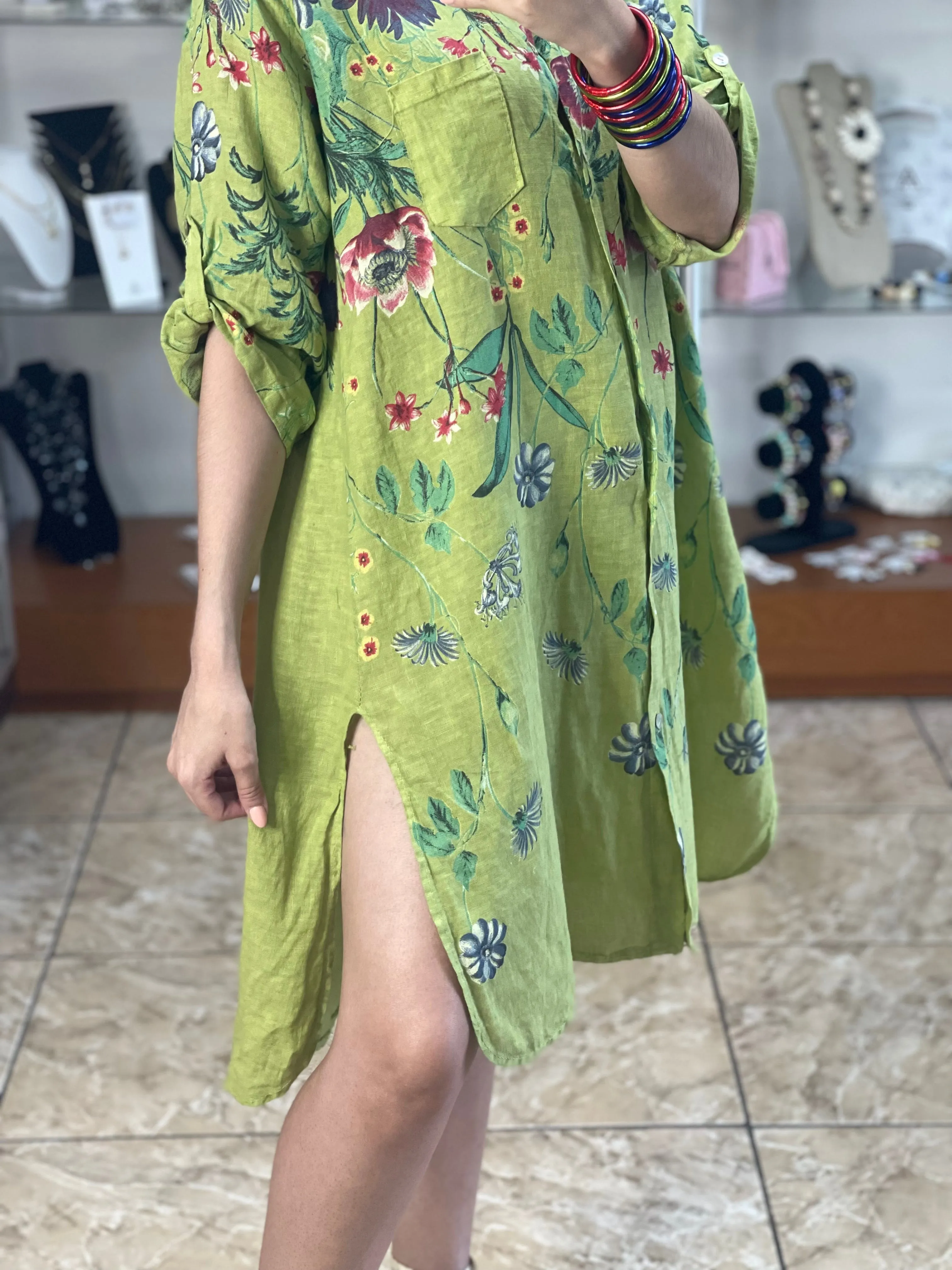 Floral Linen Tunic