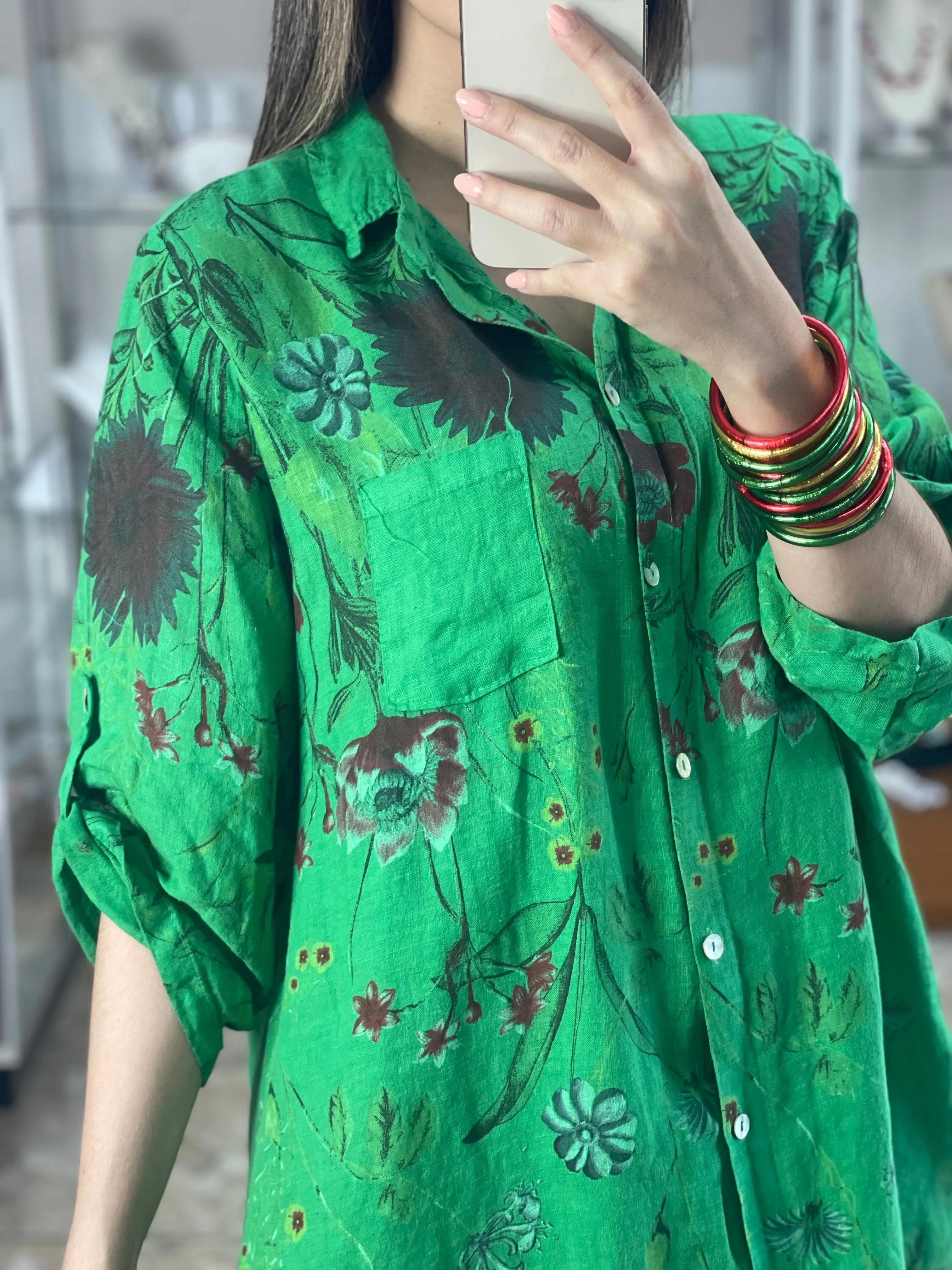 Floral Linen Tunic