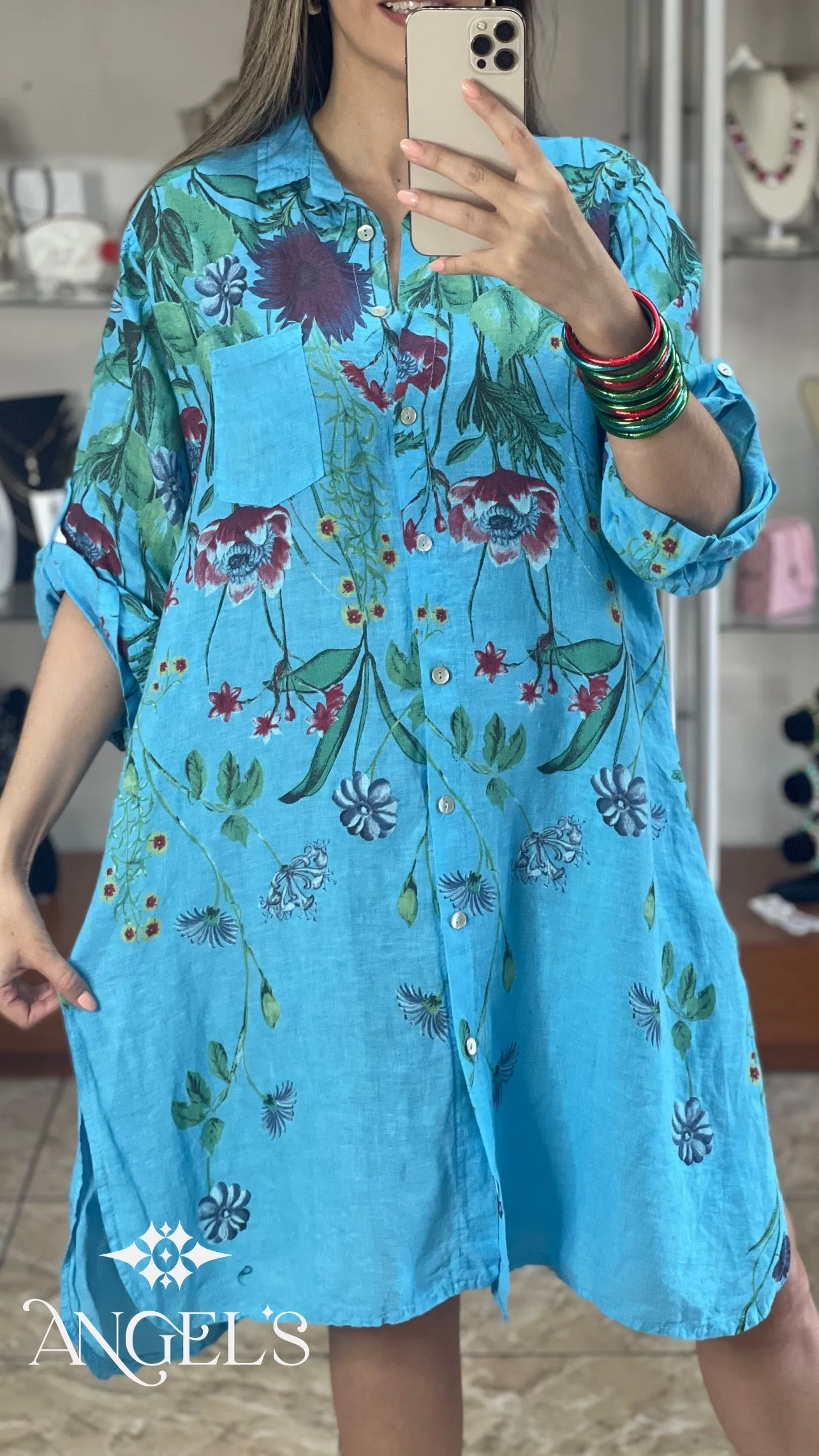 Floral Linen Tunic