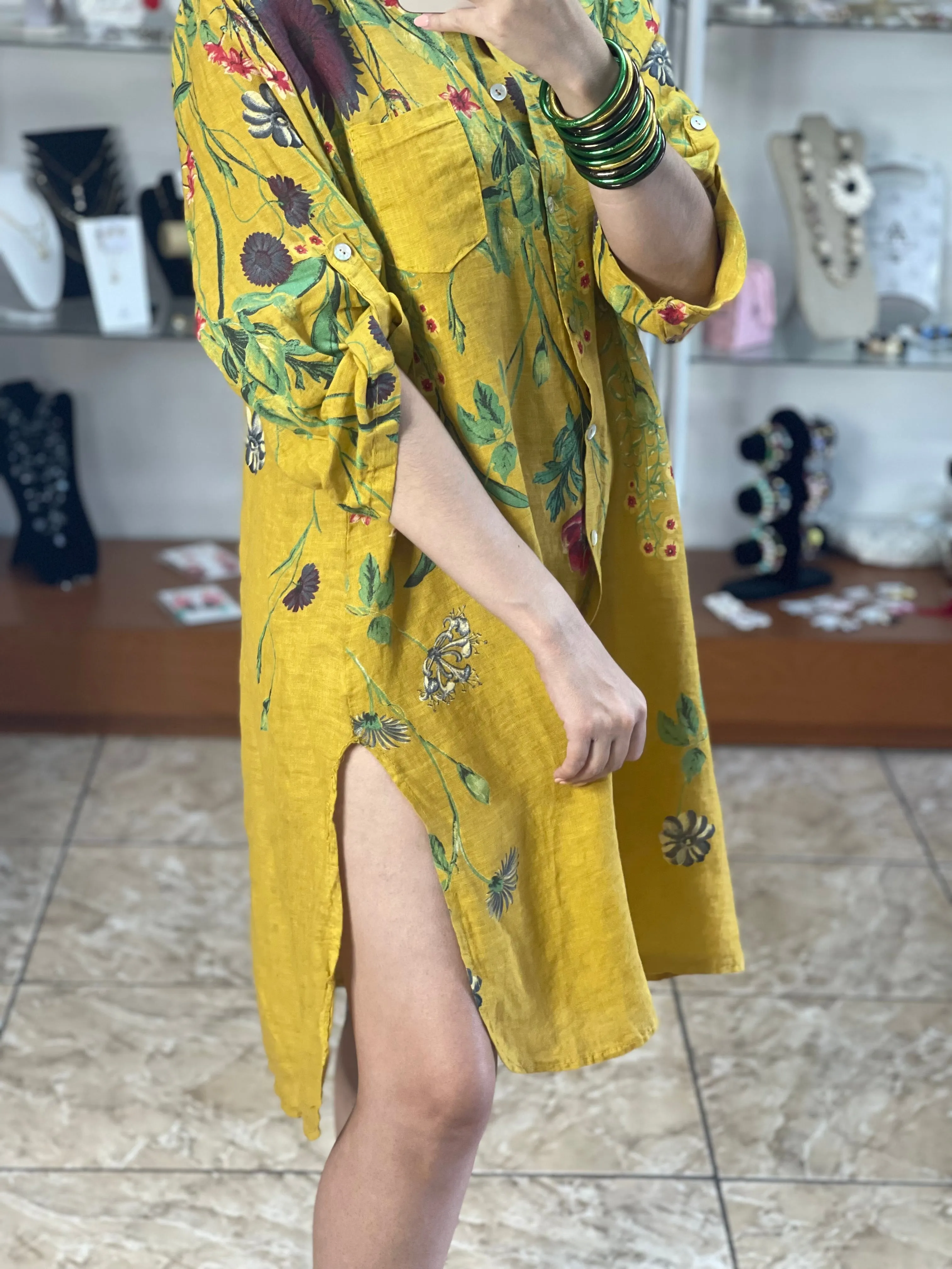 Floral Linen Tunic