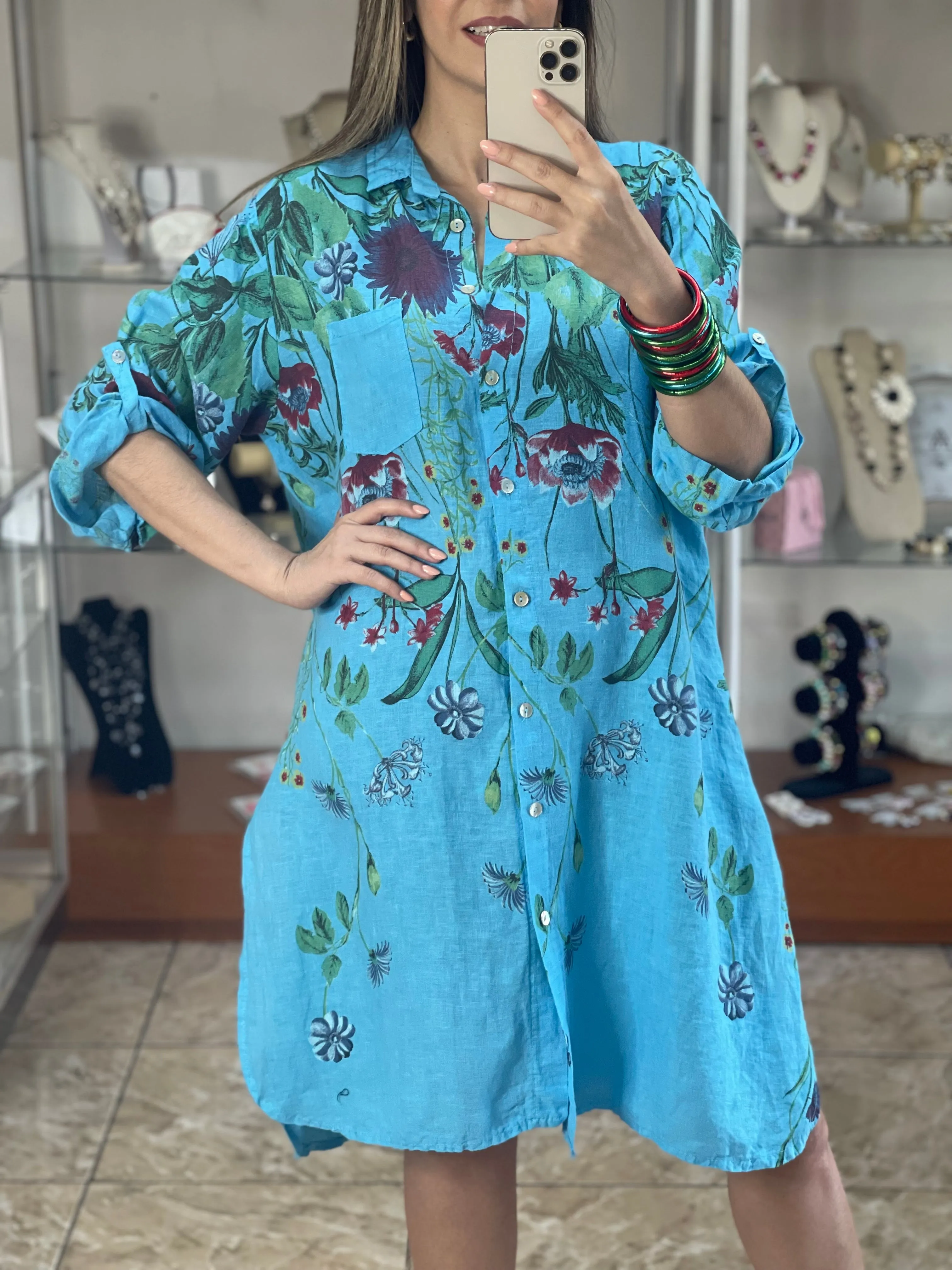 Floral Linen Tunic