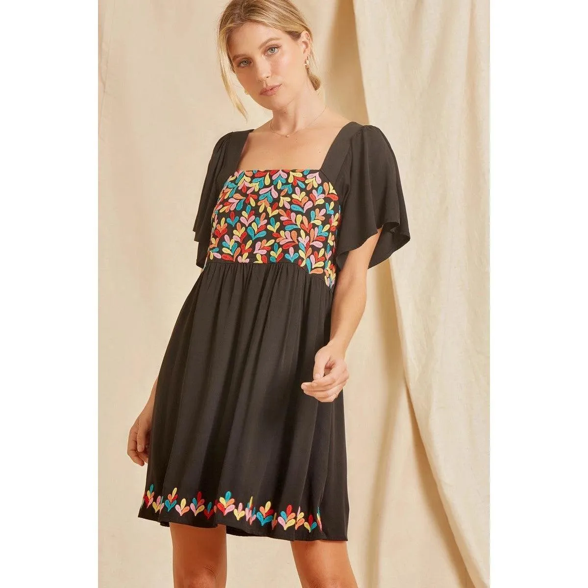 Flutter Embroidered Dress