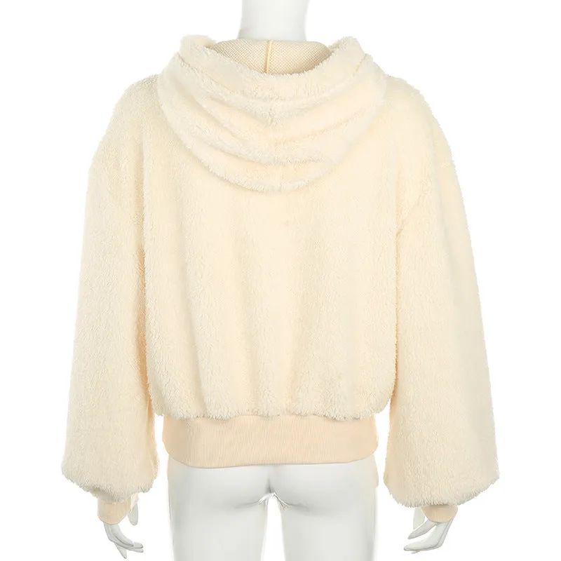 Furry Hooded Loose Coat