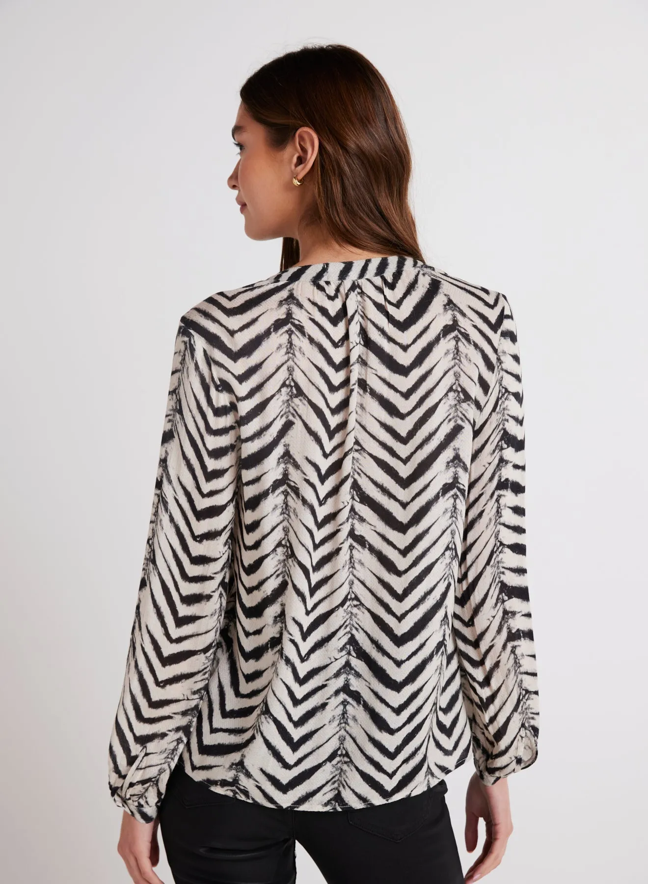 Half Placket Pullover - Batik Chevron Print