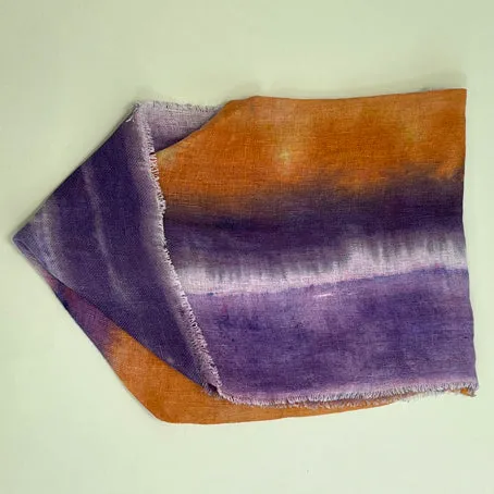 Hand dyed linen loop scarf 3