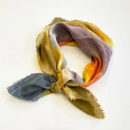 Hand dyed linen scarf 9