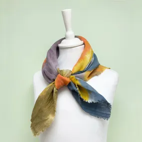 Hand dyed linen scarf 9