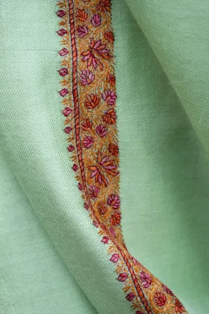 Hashia Pashmina Shawl, Pure Cashmere, Hand Embroidered, Made in Kashmir, 40x80"