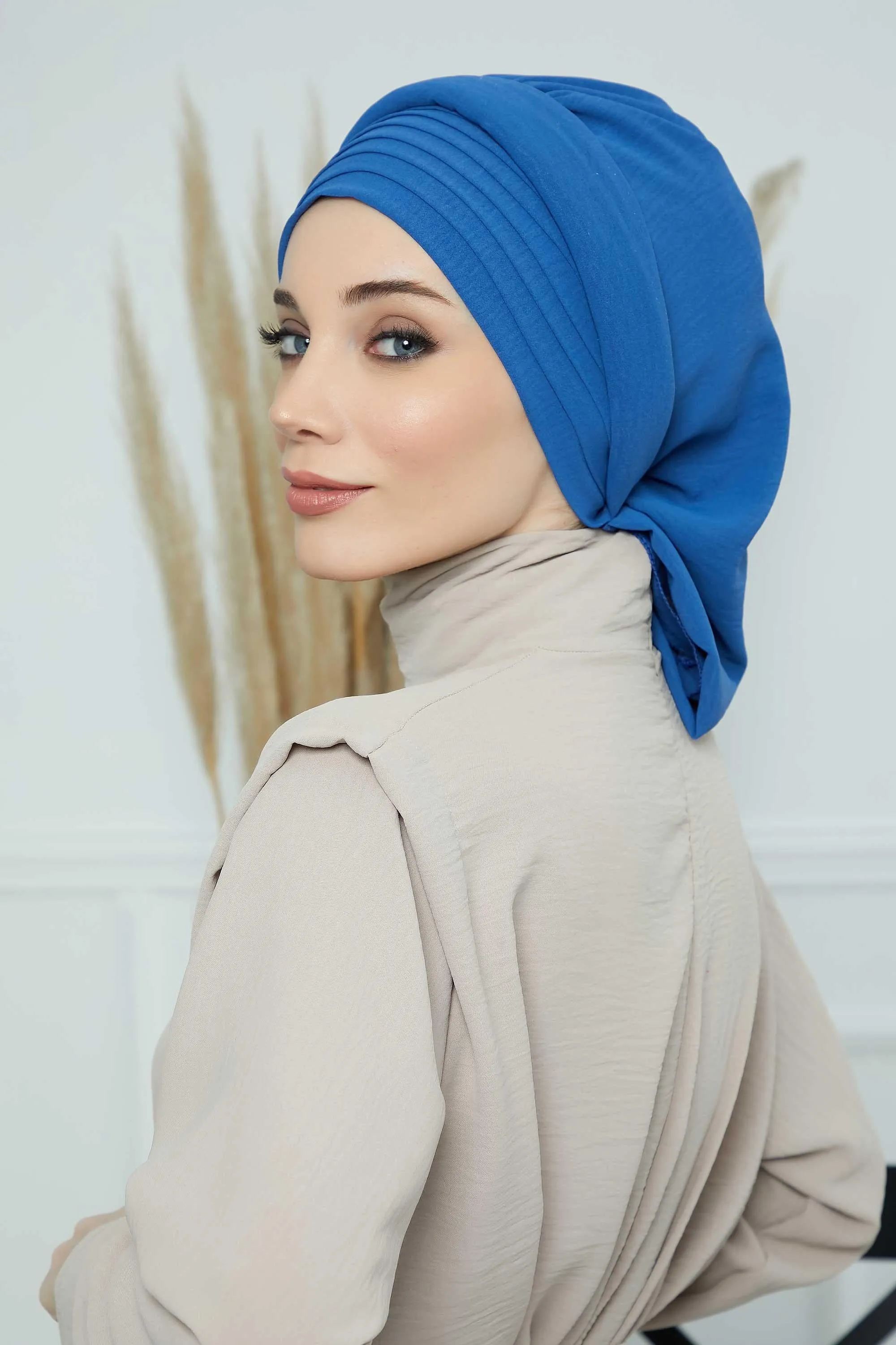 Instant Turban Hijab Pleated Lightweight Aerobin Scarf Head Turbans For Women Headwear Stylish Elegant Design Hear Wrap,HT-108A