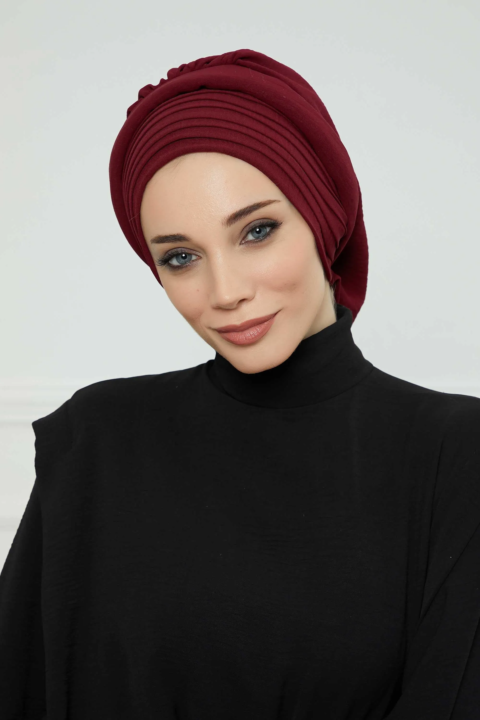 Instant Turban Hijab Pleated Lightweight Aerobin Scarf Head Turbans For Women Headwear Stylish Elegant Design Hear Wrap,HT-108A