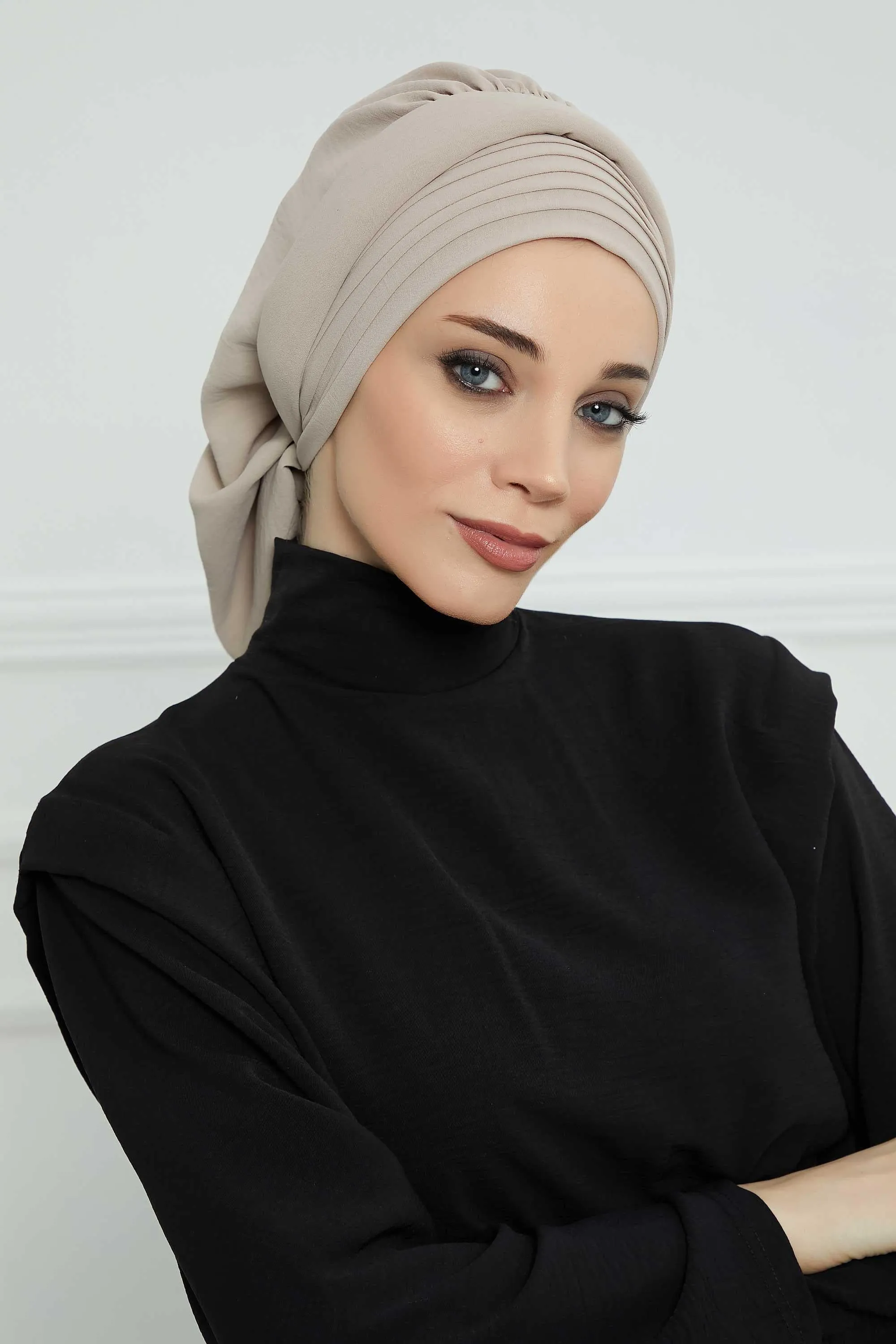 Instant Turban Hijab Pleated Lightweight Aerobin Scarf Head Turbans For Women Headwear Stylish Elegant Design Hear Wrap,HT-108A