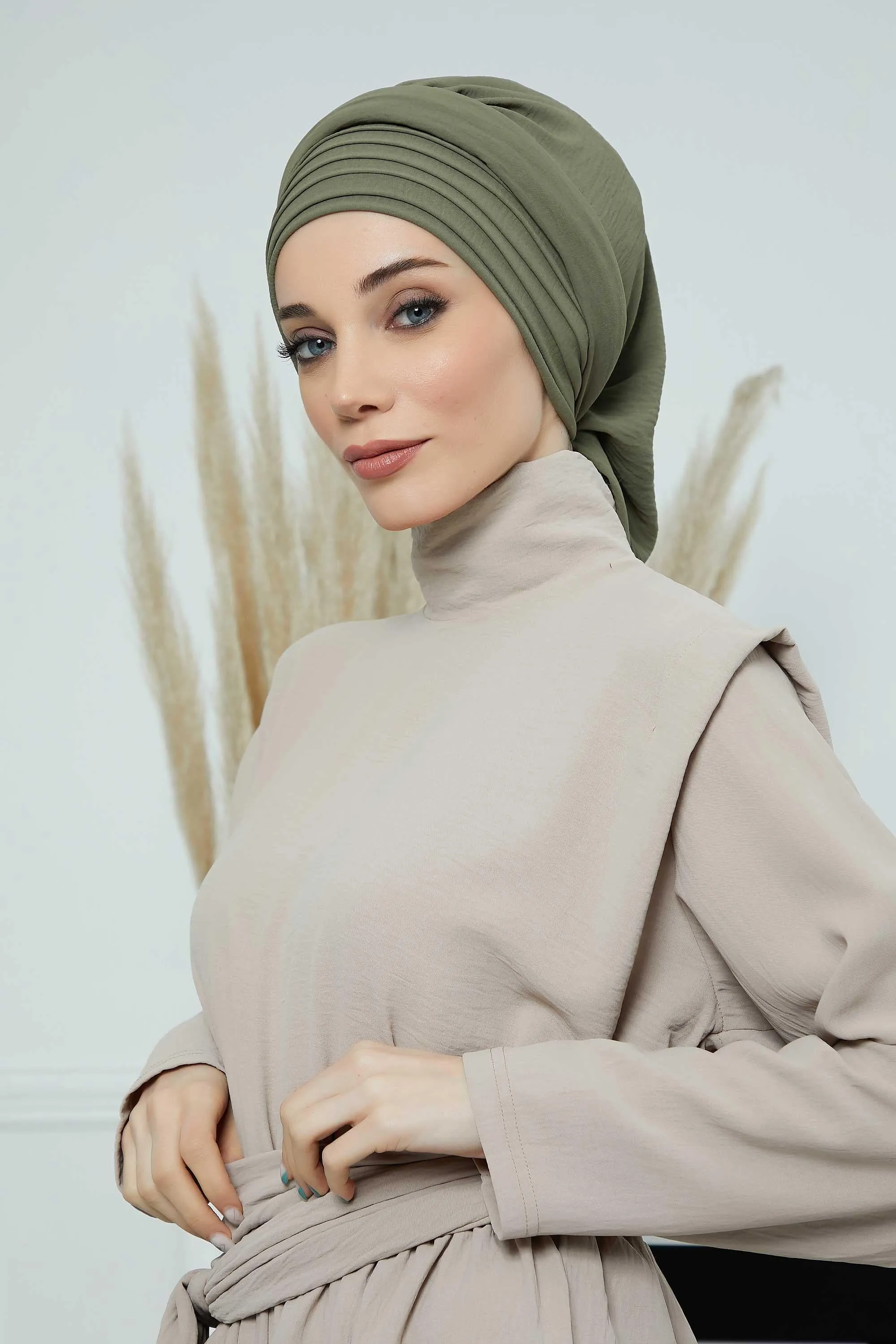 Instant Turban Hijab Pleated Lightweight Aerobin Scarf Head Turbans For Women Headwear Stylish Elegant Design Hear Wrap,HT-108A