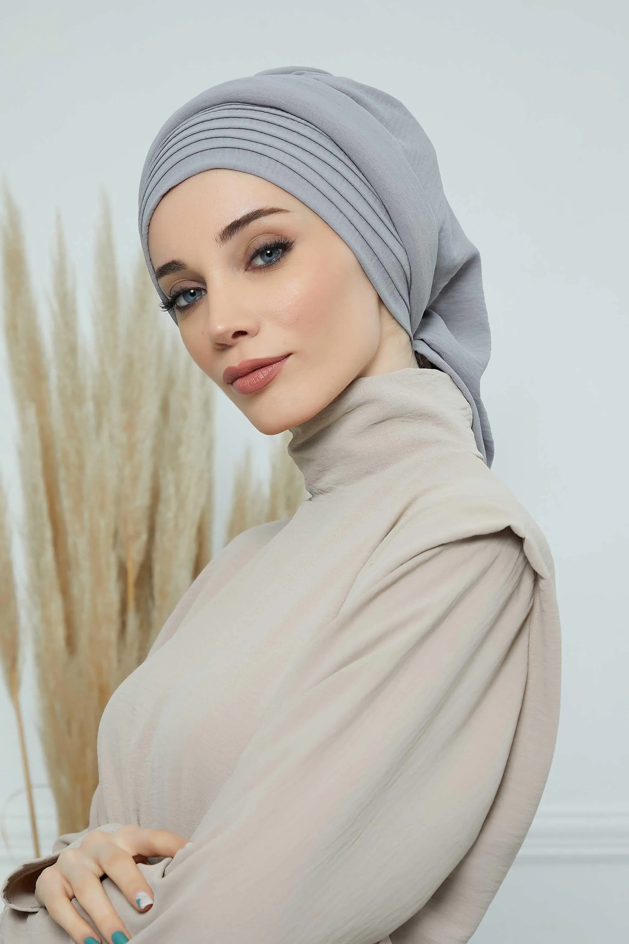 Instant Turban Hijab Pleated Lightweight Aerobin Scarf Head Turbans For Women Headwear Stylish Elegant Design Hear Wrap,HT-108A