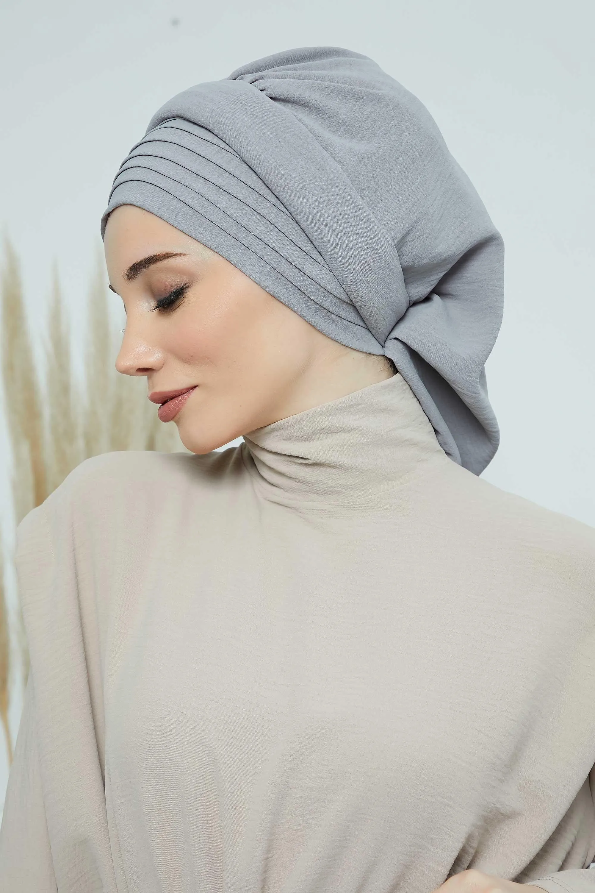 Instant Turban Hijab Pleated Lightweight Aerobin Scarf Head Turbans For Women Headwear Stylish Elegant Design Hear Wrap,HT-108A