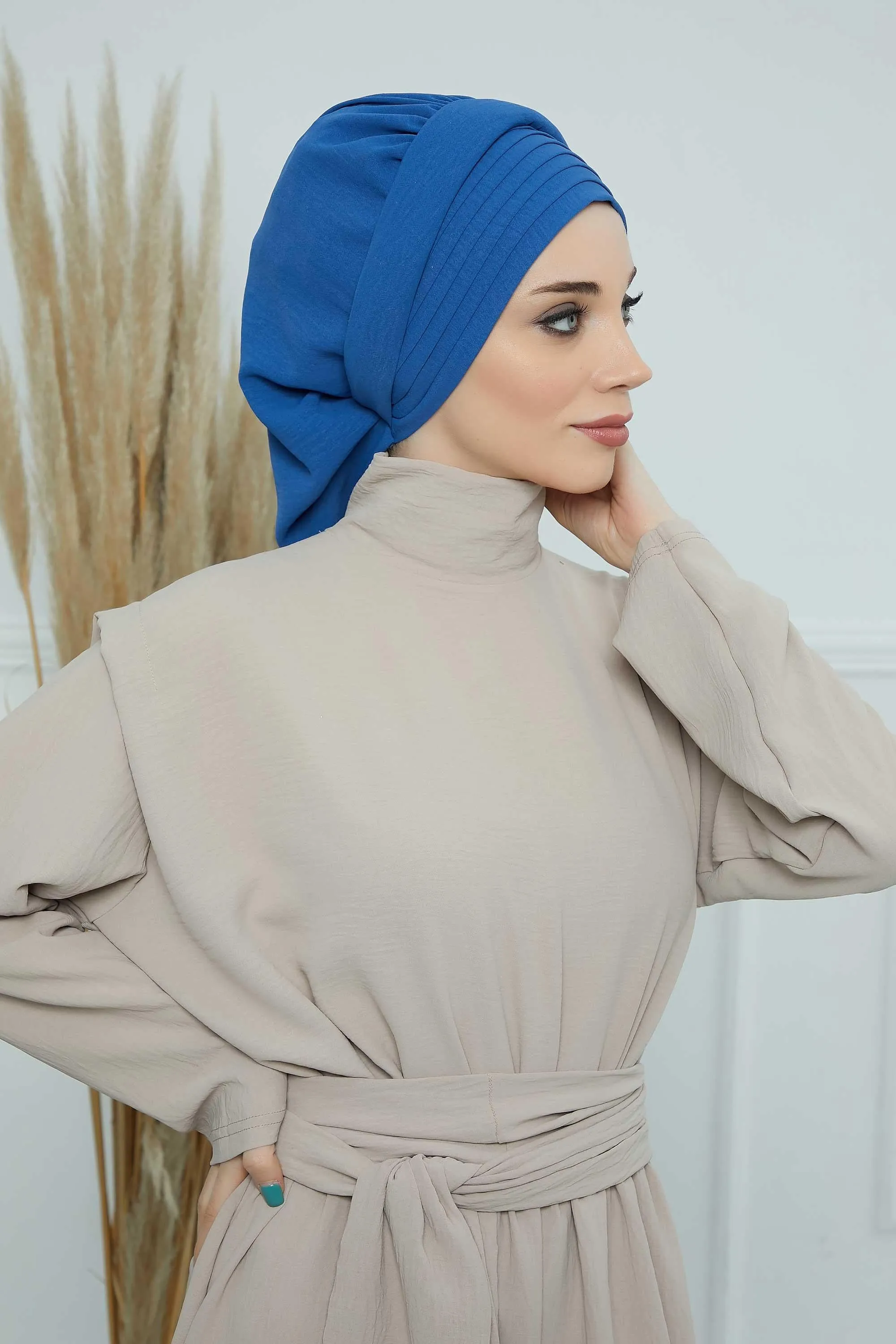 Instant Turban Hijab Pleated Lightweight Aerobin Scarf Head Turbans For Women Headwear Stylish Elegant Design Hear Wrap,HT-108A