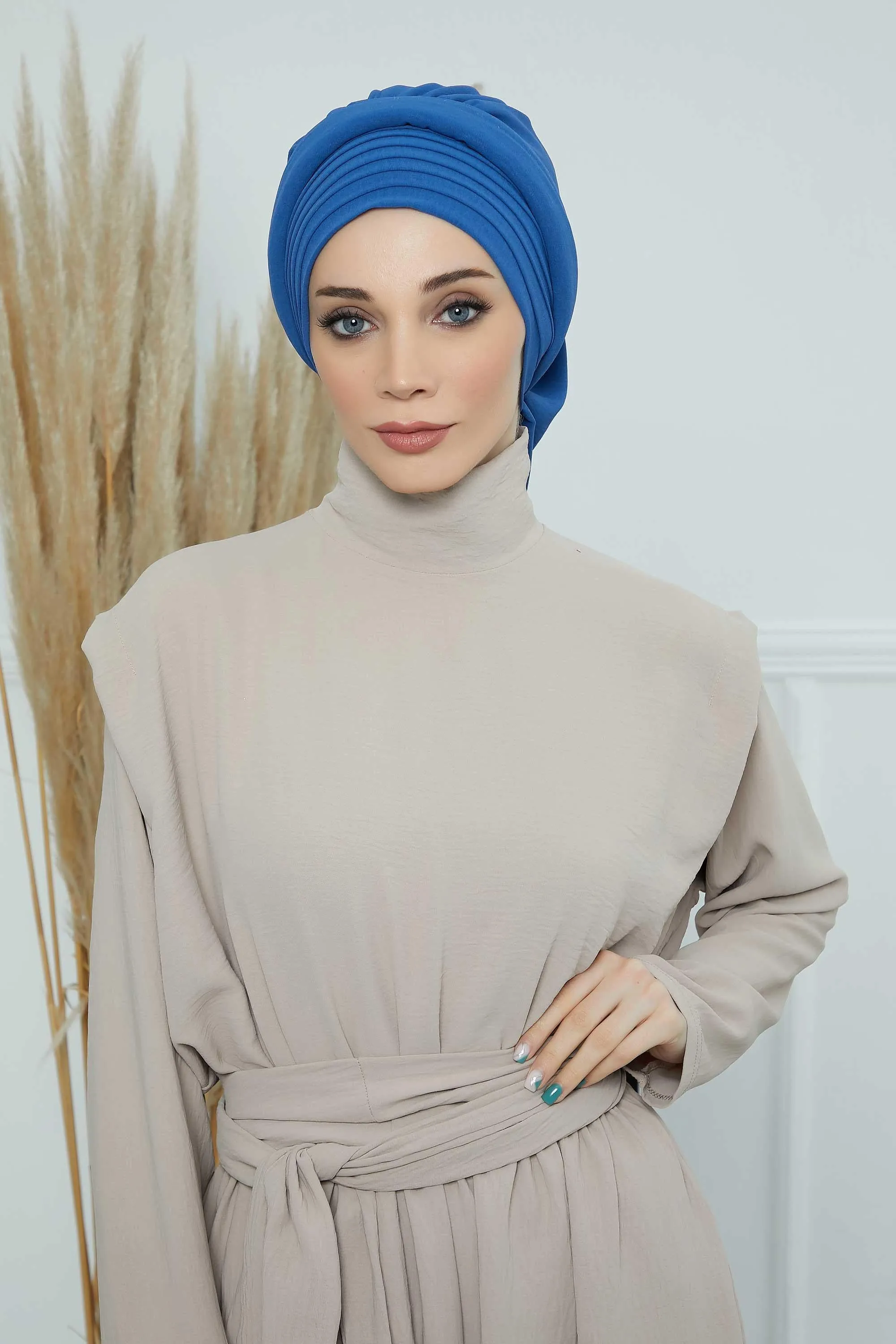 Instant Turban Hijab Pleated Lightweight Aerobin Scarf Head Turbans For Women Headwear Stylish Elegant Design Hear Wrap,HT-108A