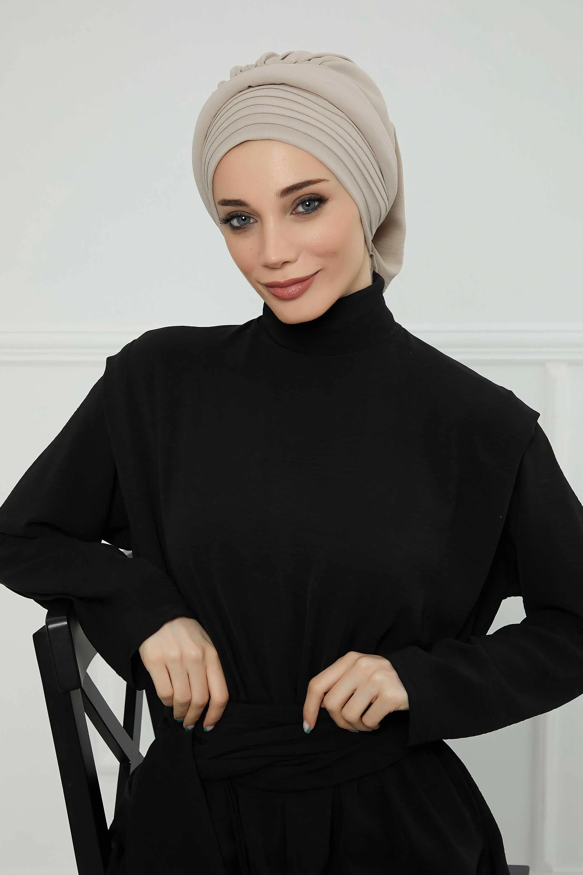 Instant Turban Hijab Pleated Lightweight Aerobin Scarf Head Turbans For Women Headwear Stylish Elegant Design Hear Wrap,HT-108A