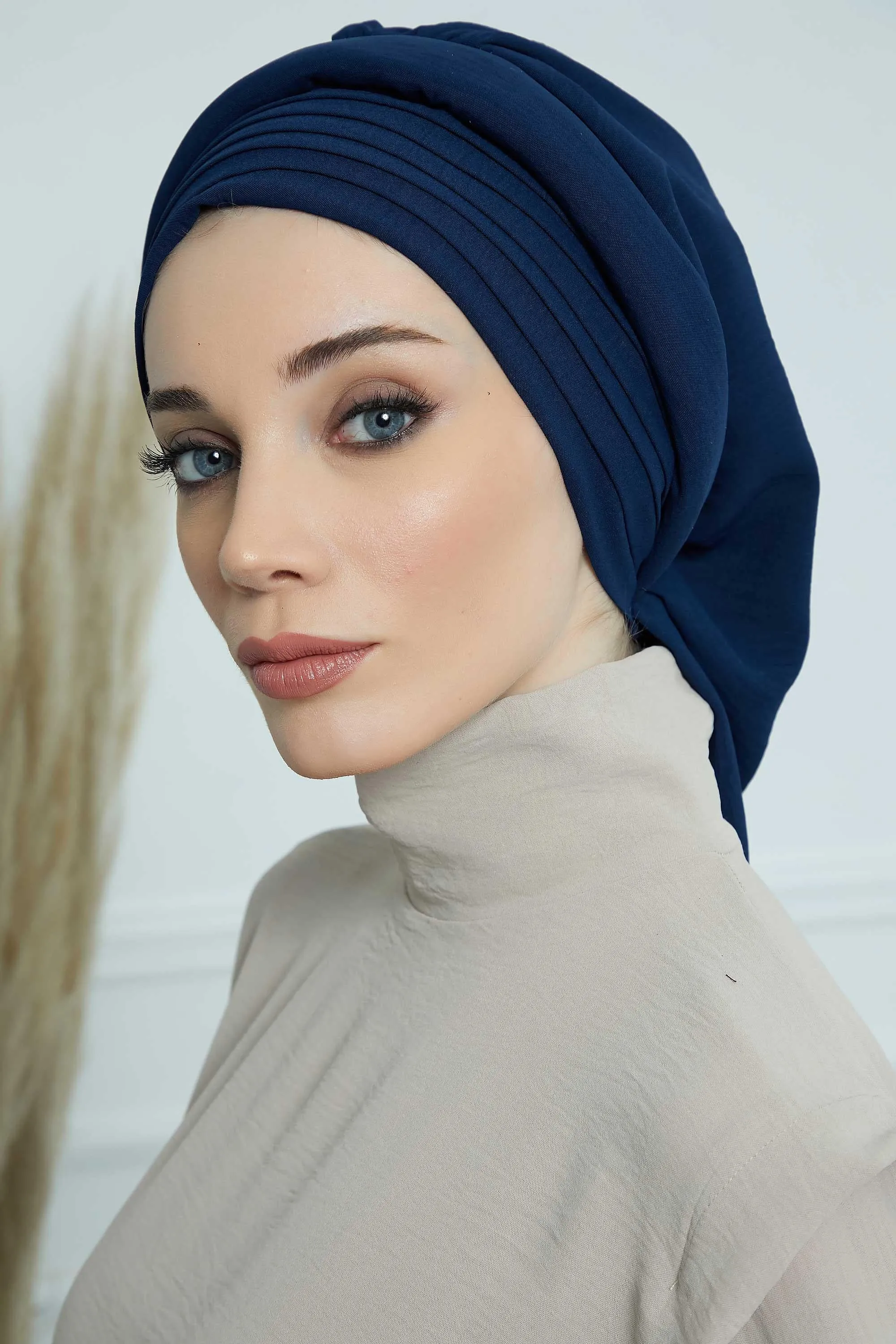 Instant Turban Hijab Pleated Lightweight Aerobin Scarf Head Turbans For Women Headwear Stylish Elegant Design Hear Wrap,HT-108A