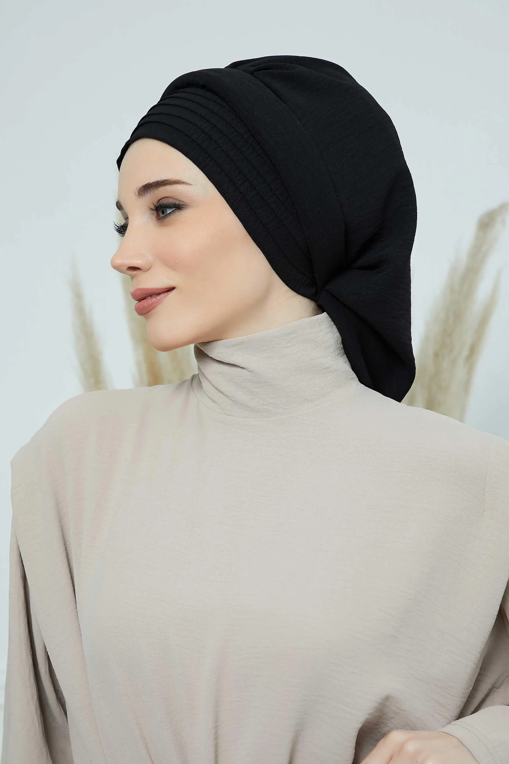 Instant Turban Hijab Pleated Lightweight Aerobin Scarf Head Turbans For Women Headwear Stylish Elegant Design Hear Wrap,HT-108A