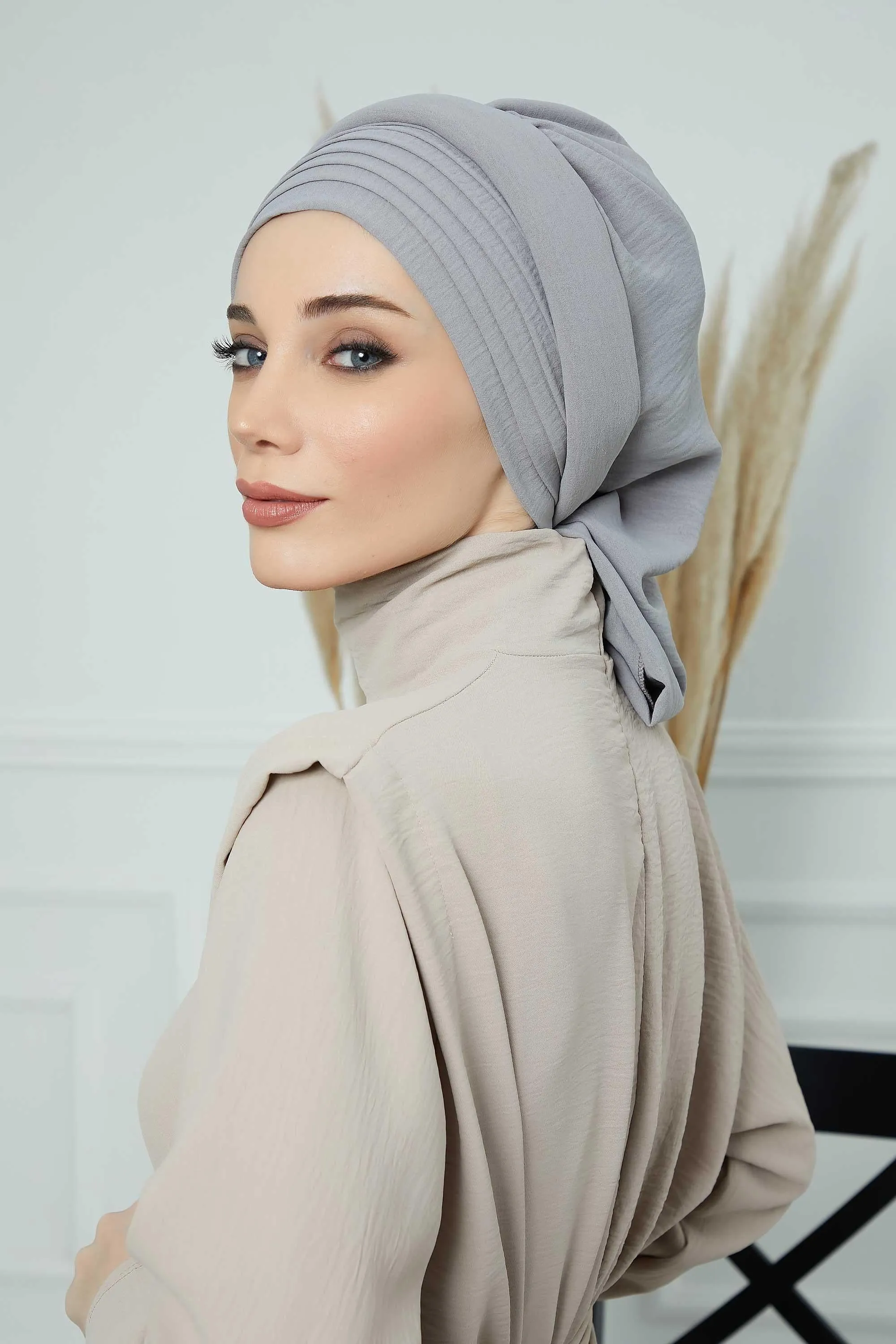 Instant Turban Hijab Pleated Lightweight Aerobin Scarf Head Turbans For Women Headwear Stylish Elegant Design Hear Wrap,HT-108A