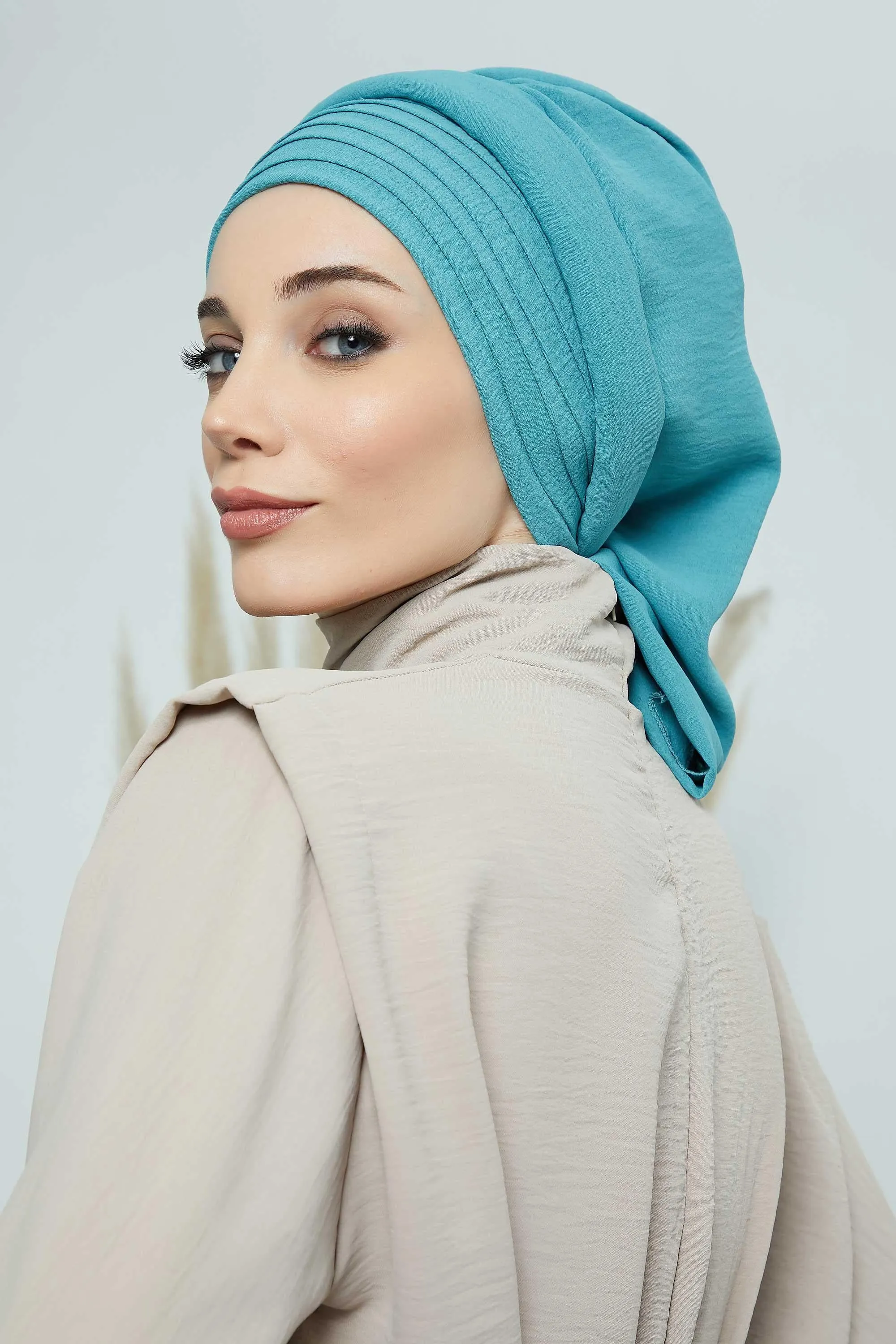 Instant Turban Hijab Pleated Lightweight Aerobin Scarf Head Turbans For Women Headwear Stylish Elegant Design Hear Wrap,HT-108A