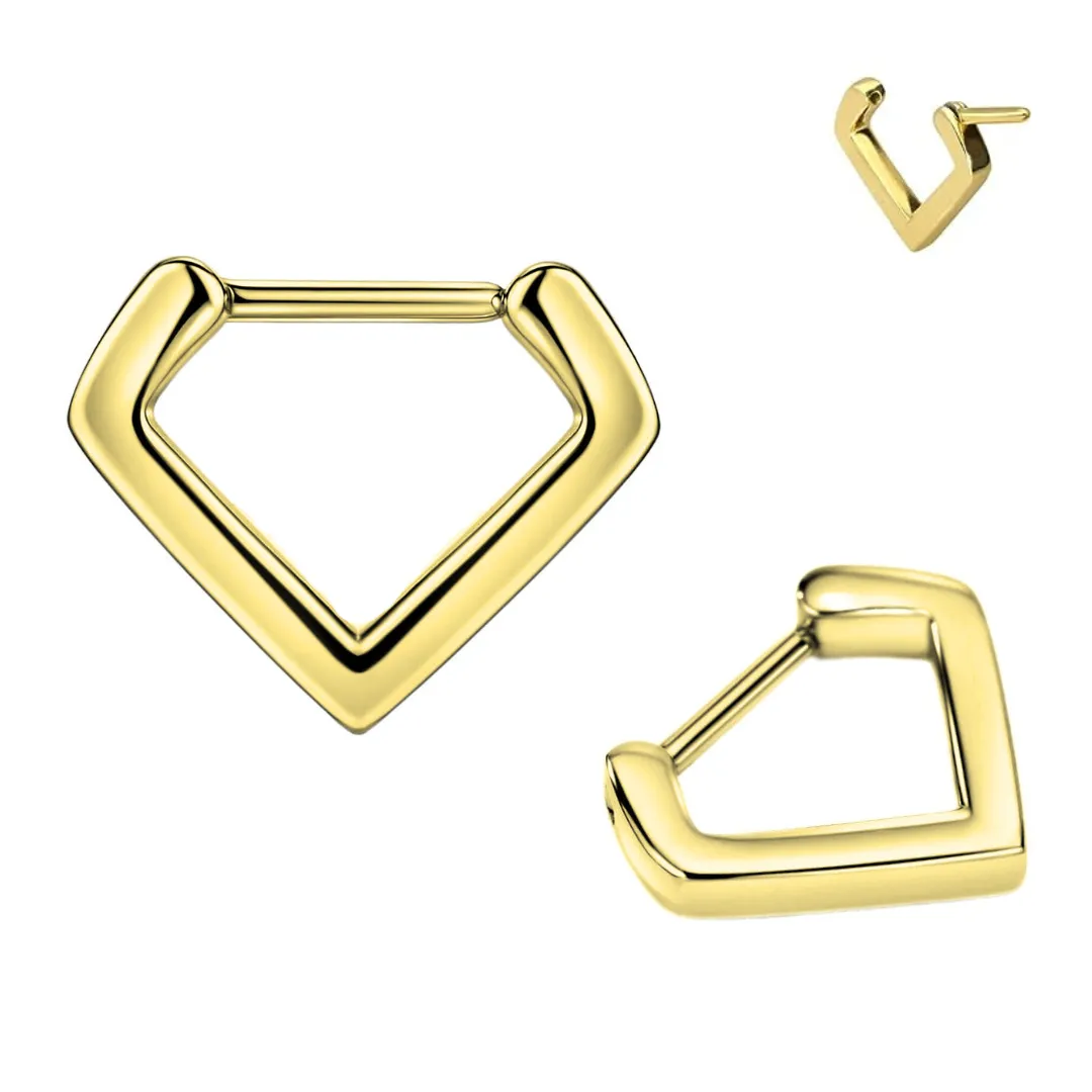 Ion Plated Steel Chevron Triangle V Shape Septum Flat Clicker