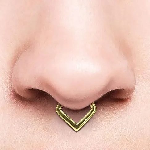 Ion Plated Steel Chevron Triangle V Shape Septum Flat Clicker