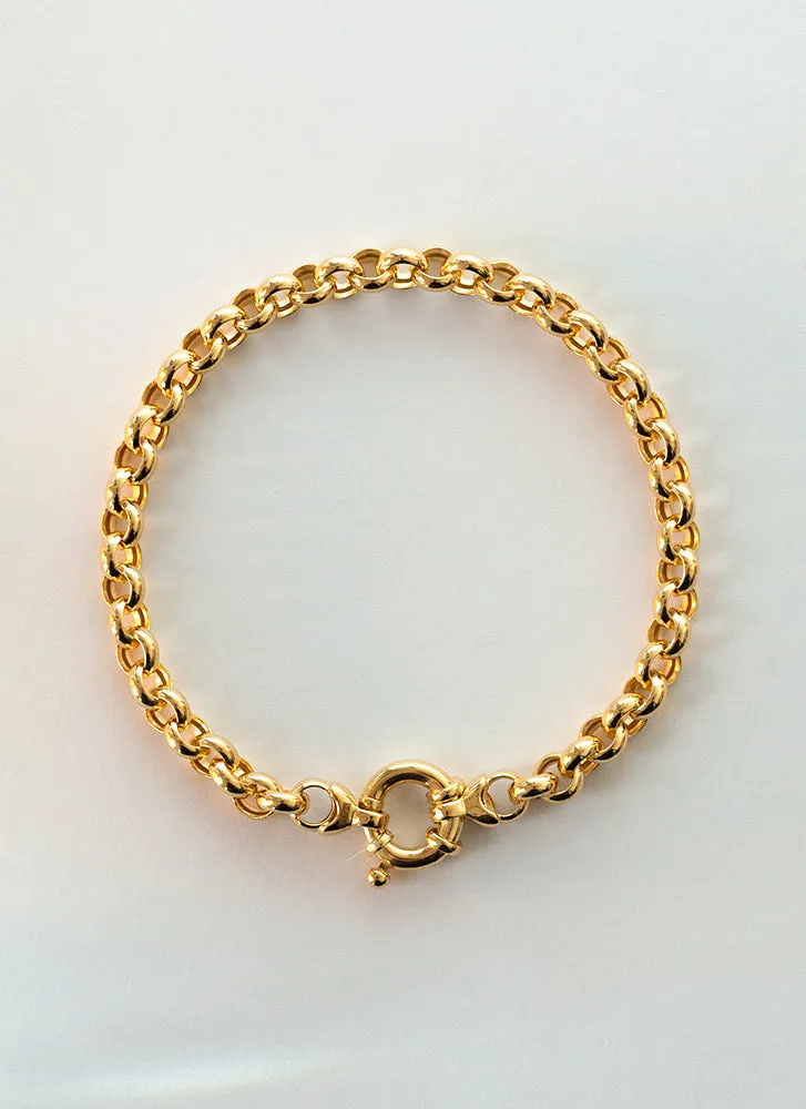 Jasseron 5.5mm bracelet with lock 14k gold