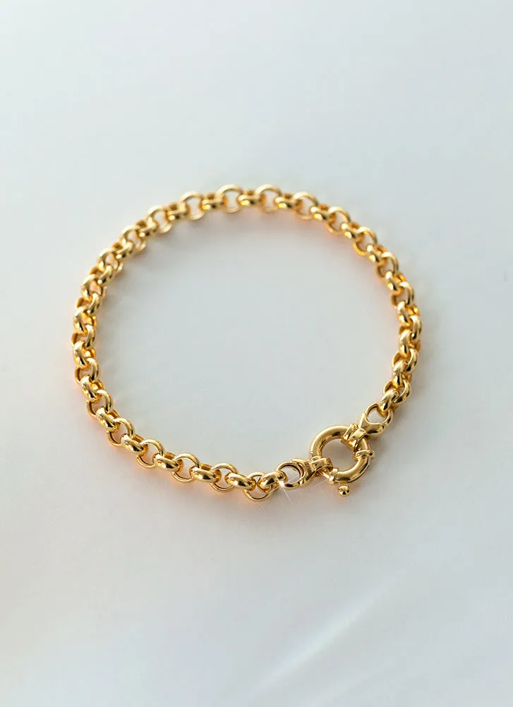 Jasseron 5.5mm bracelet with lock 14k gold