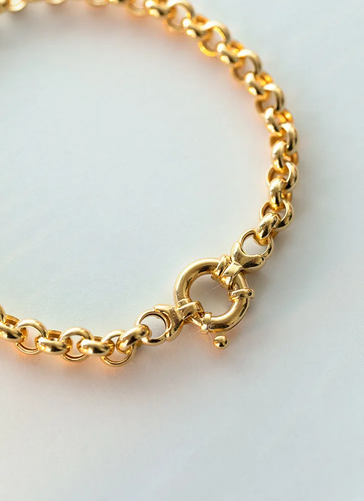 Jasseron 5.5mm bracelet with lock 14k gold