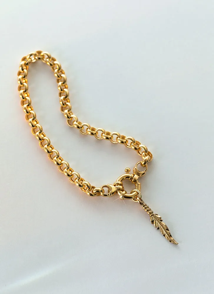 Jasseron 5.5mm bracelet with lock 14k gold