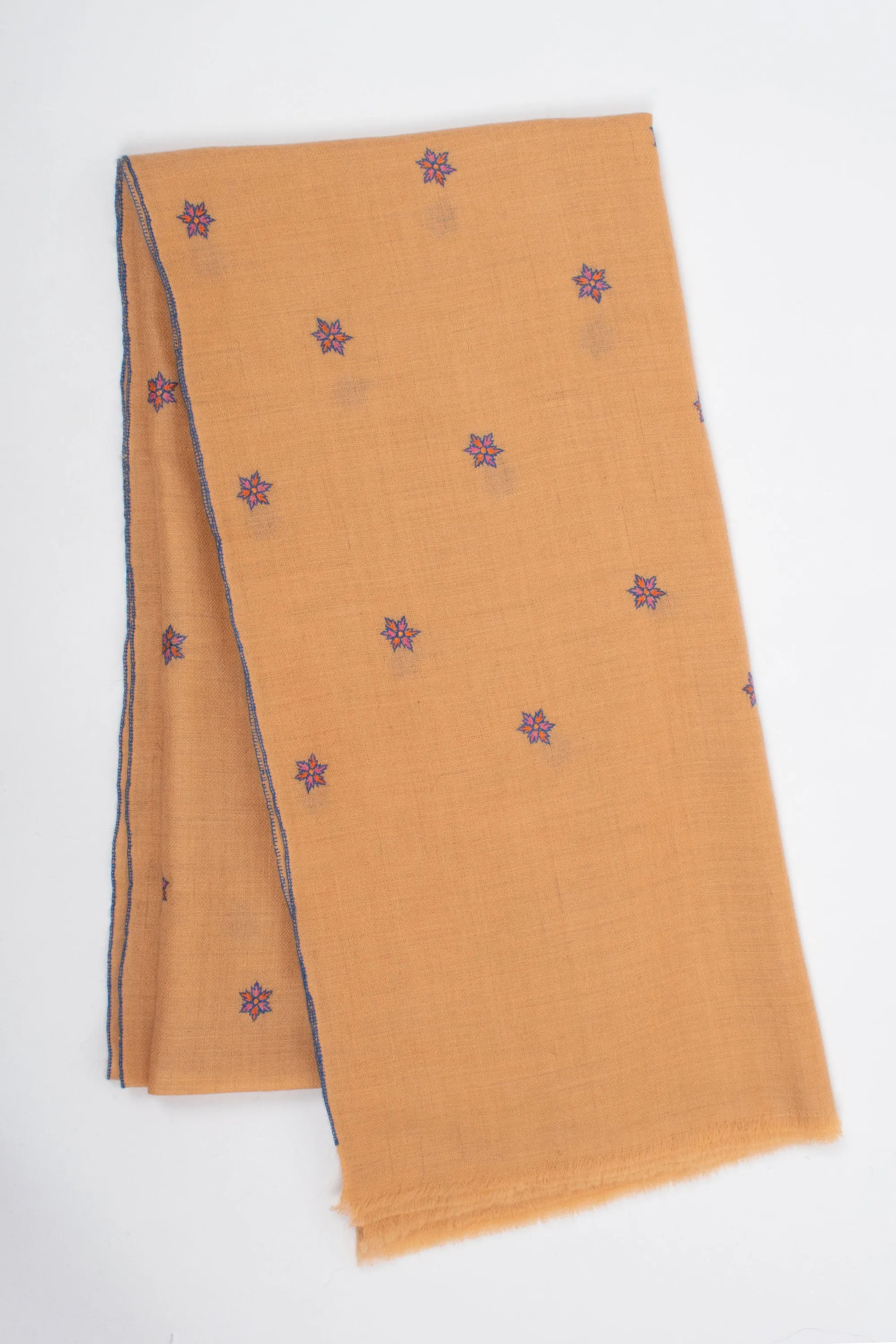 Kashmir Pashmina Star Collection 1 of 5, Hand Embroidered Shawl, Cashmere Wrap, Handwoven, 40x80"