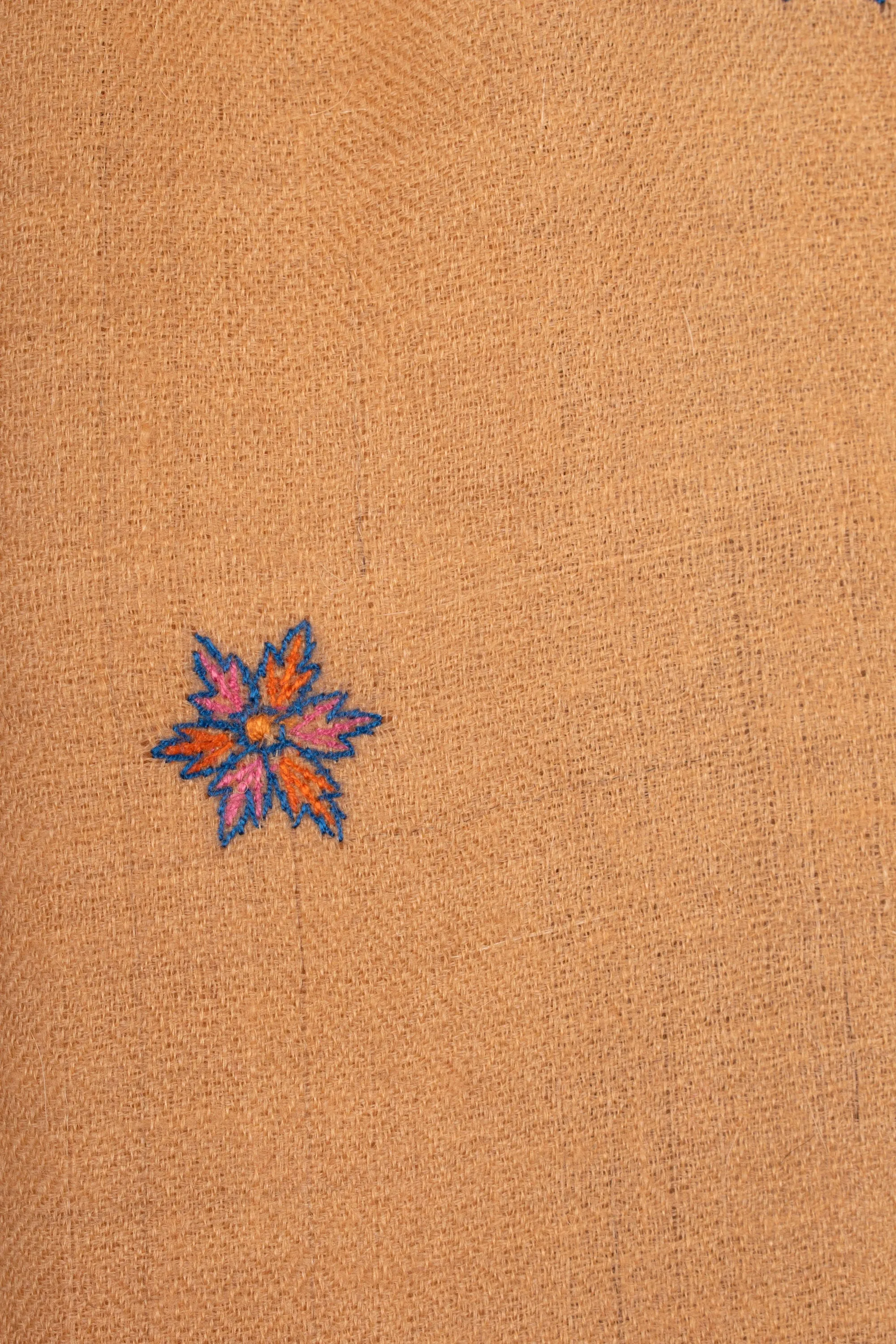 Kashmir Pashmina Star Collection 1 of 5, Hand Embroidered Shawl, Cashmere Wrap, Handwoven, 40x80"