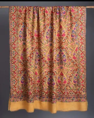 Kashmiri Pashmina Shawl, Special Indian Embroidery Wrap, Cashmere Scarf, Hand Embroidered Shawl, Exclusive Shawl, 40x80"