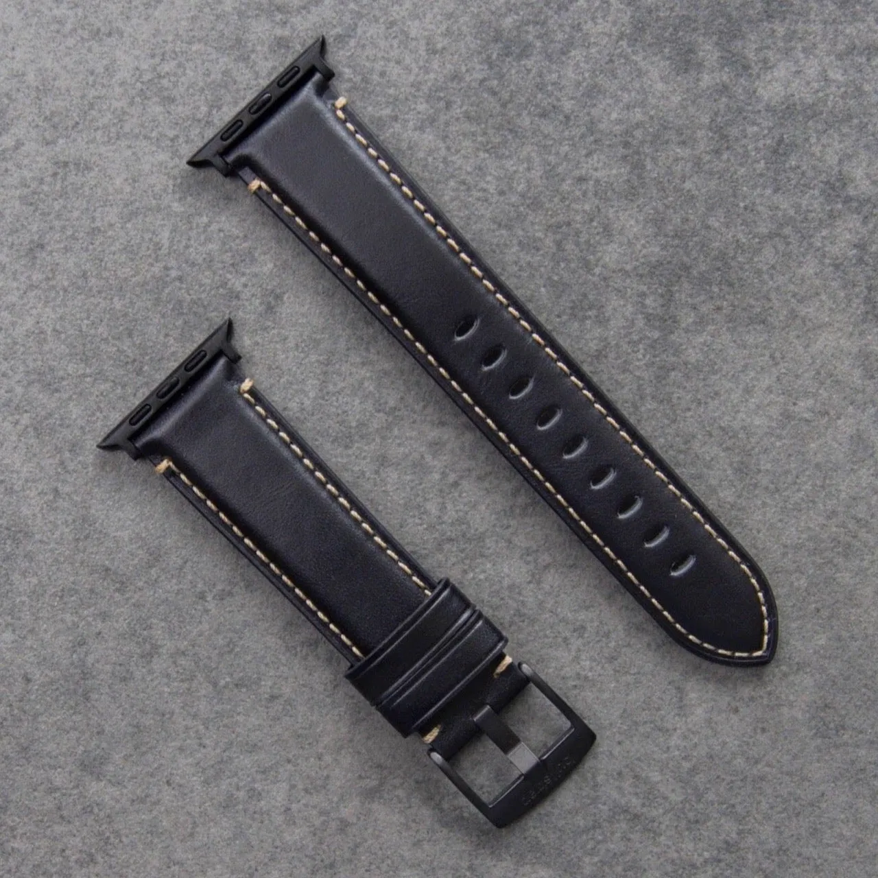 Leather Apple Watch Strap - Black Edition