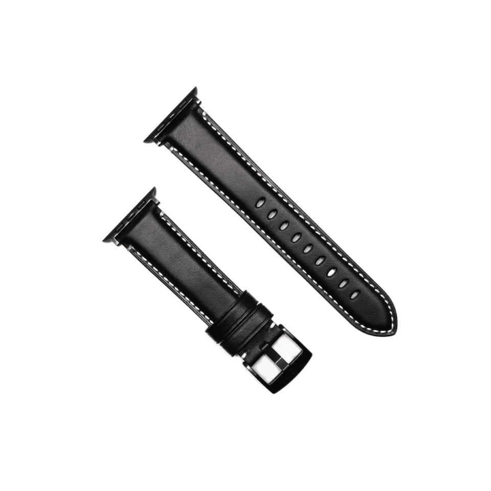 Leather Apple Watch Strap - Black Edition