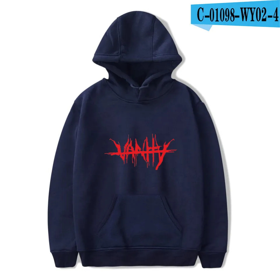 letter printed hooded sweatshirt