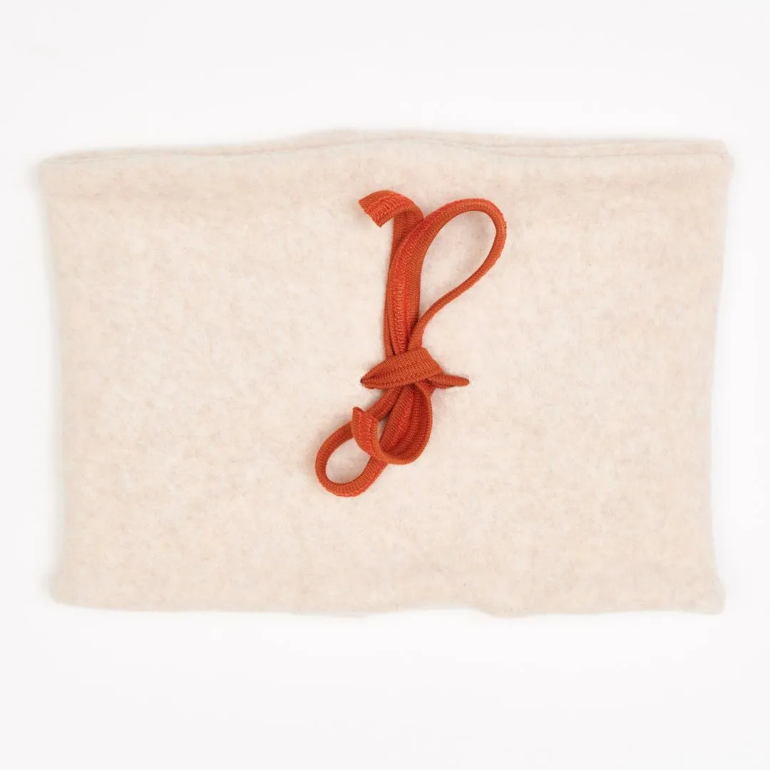 Lined Neck warmer "Fleece Nude Marl | Rust" - 100% organic cotton