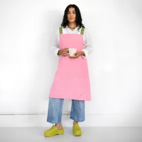 Linen / Cotton Crossback Apron - Rosa   Avocado