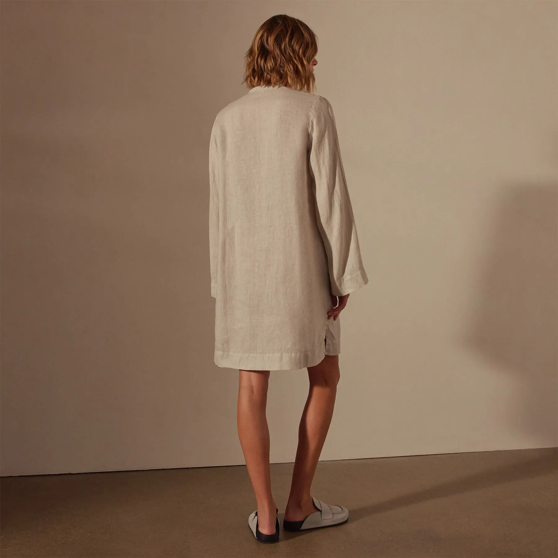 Linen Pin Tuck Dress - Salt Pigment