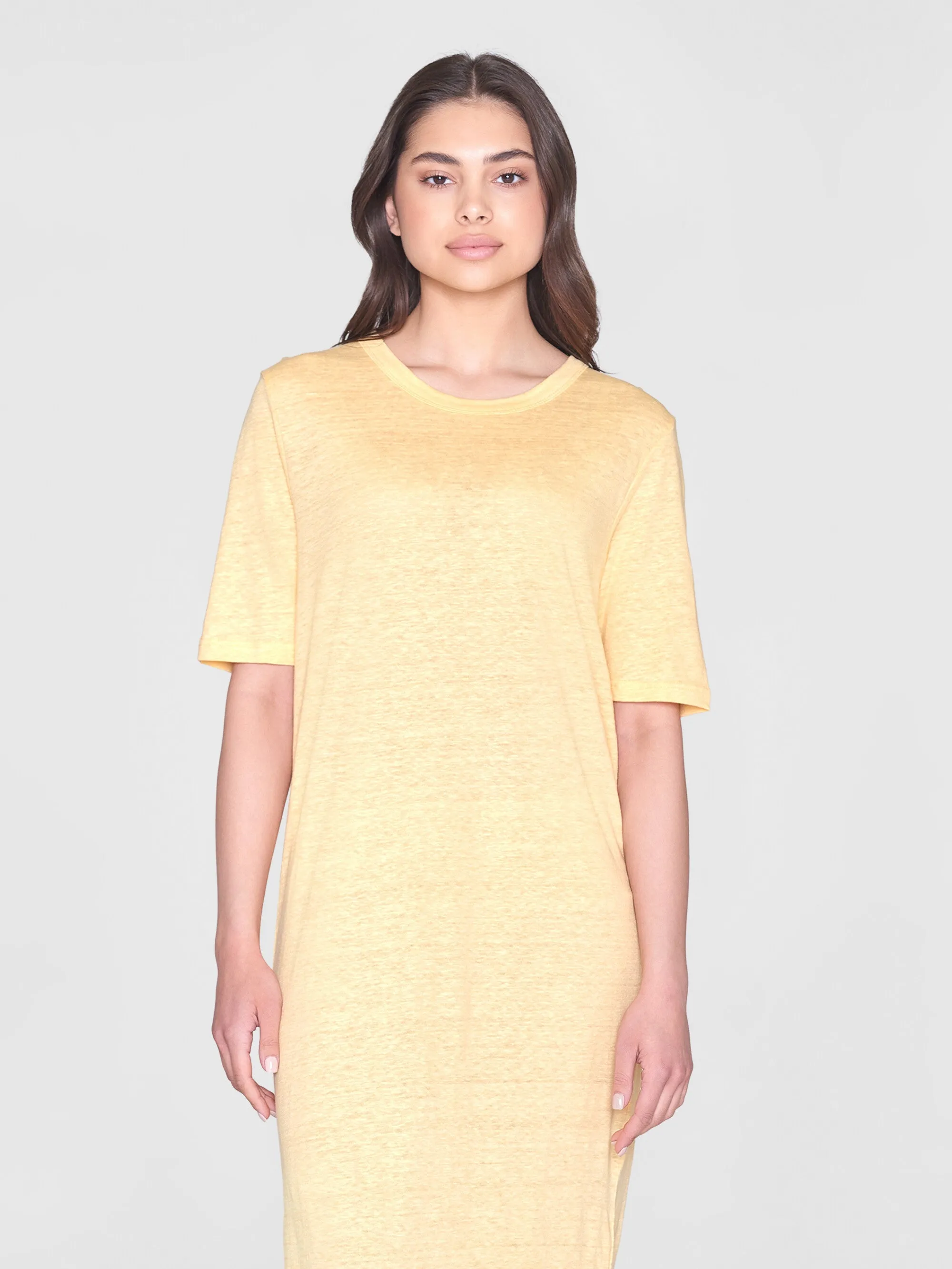 Linen short sleeved t-shirt dress - Impala