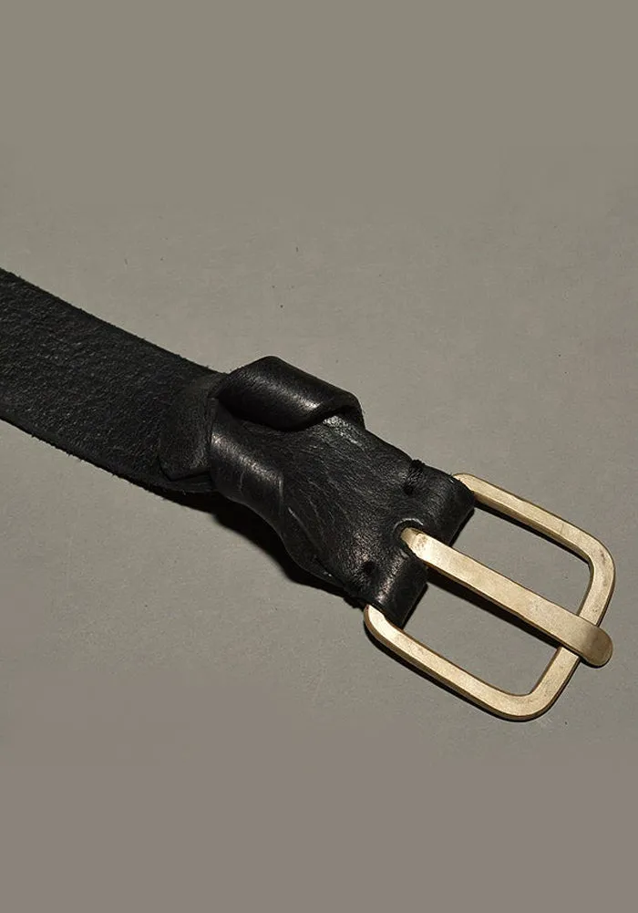 m.a  by Maurizio Amadei CROSS CUTS WIDE LEATHER BELT BLACK