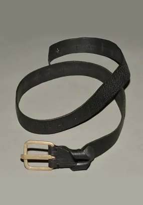 m.a  by Maurizio Amadei CROSS CUTS WIDE LEATHER BELT BLACK