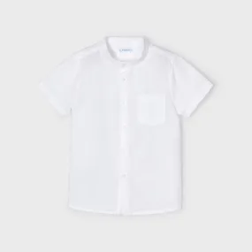 Mayoral Boy Linen Mao Collar Shirt