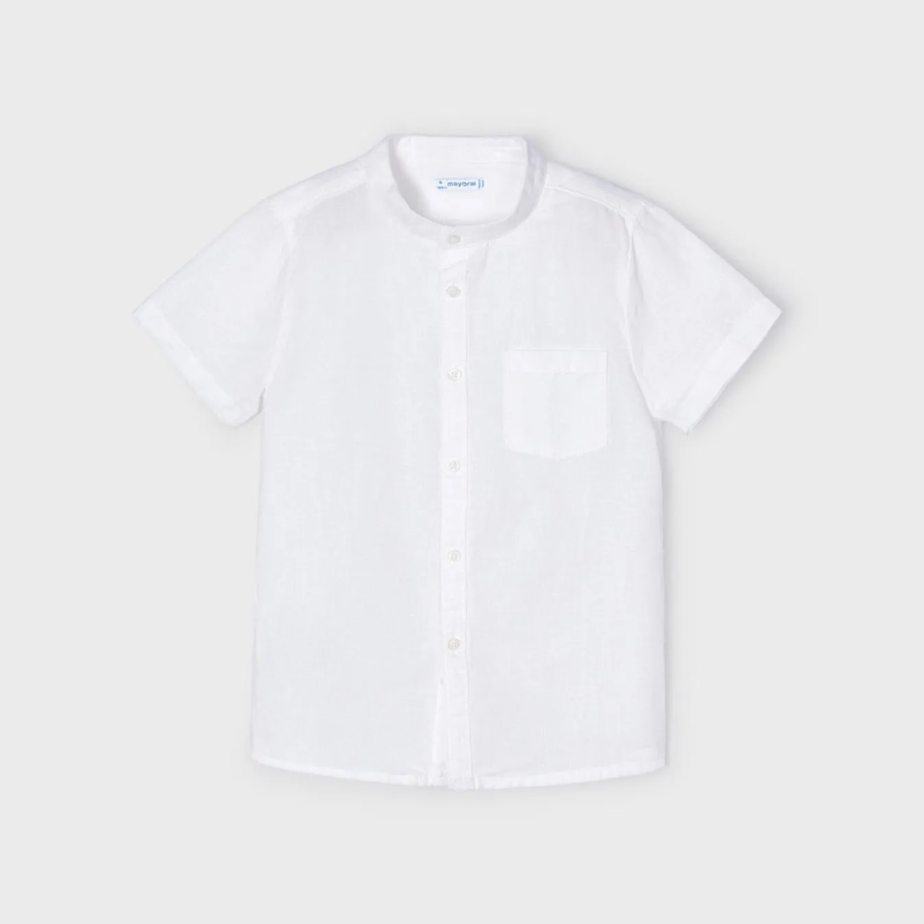 Mayoral Boy Linen Mao Collar Shirt